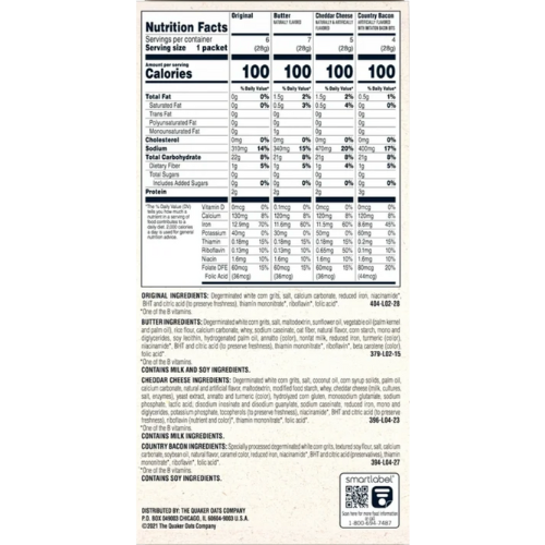 Quaker, Instant Grits Variety Pack, 0.98oz, 22pk view 2