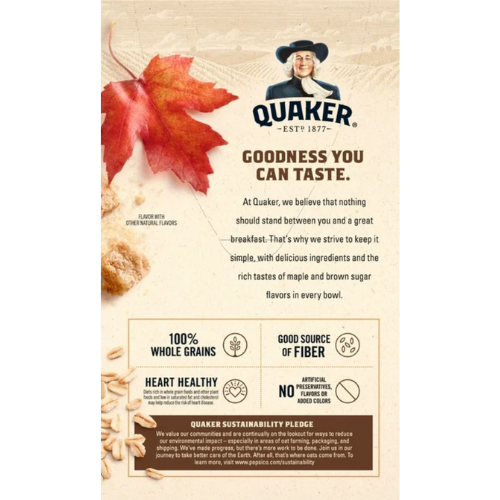Quaker Instant Oatmeal, Maple Brown Sugar, 12.1oz, 8pk view 2