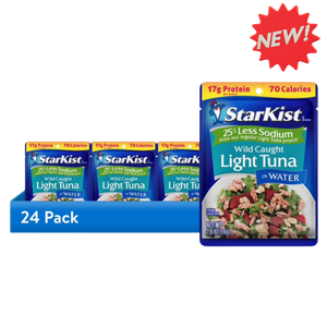 StarKist Light Tuna 25% Less Sodium Bundle, 2.6 oz (24 pack), 3.9lbs