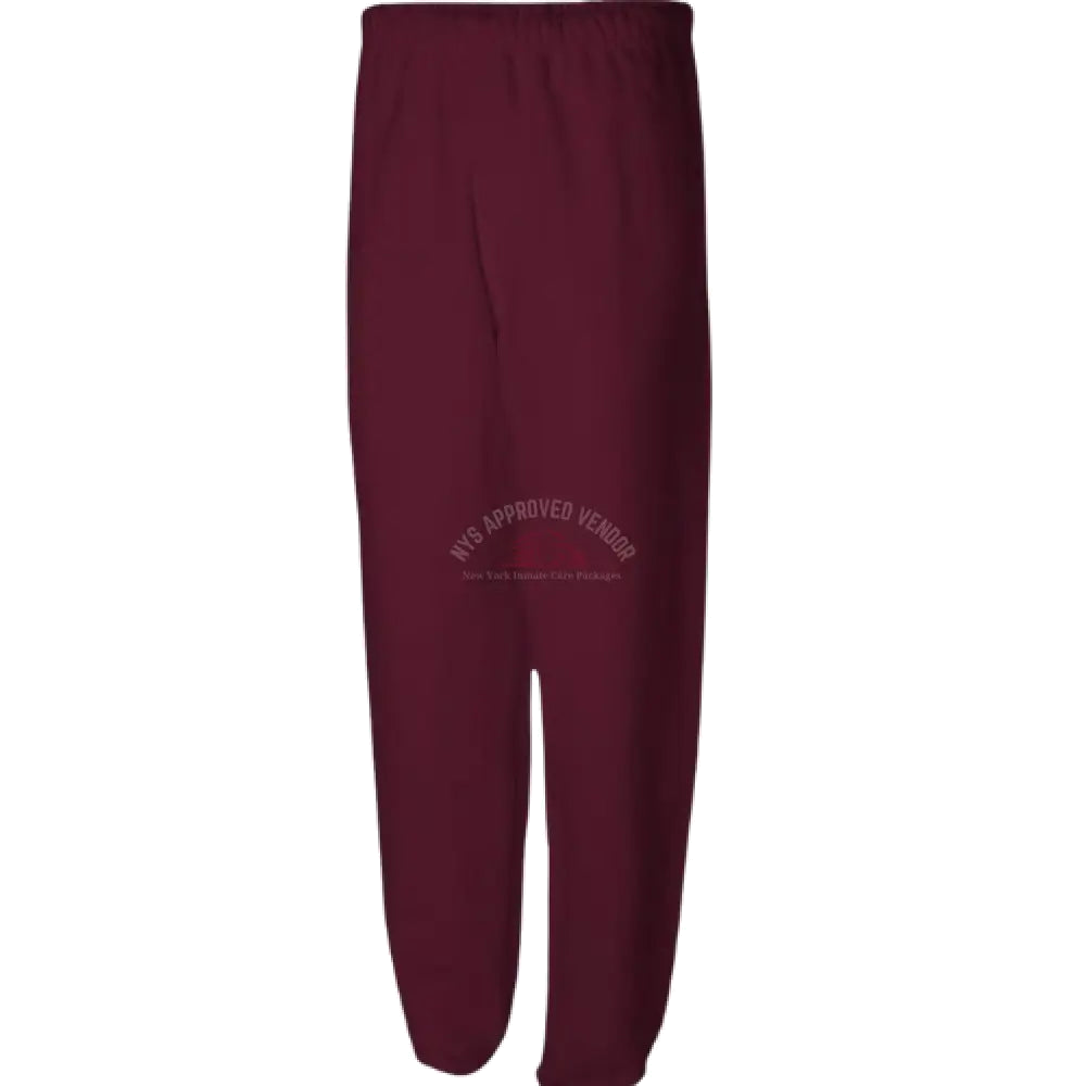 Sweatpants w/Pockets 100% Cotton (Maroon) Sweatpants
