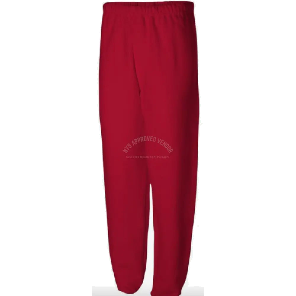 Sweatpants w/Pockets 100% Cotton (Red) S Sweatpants