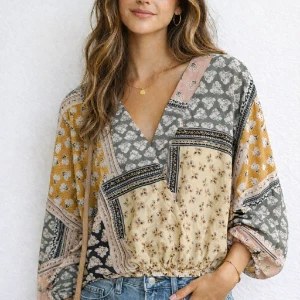 Patterned bohemian blouse