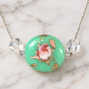 Mint green pendant necklace