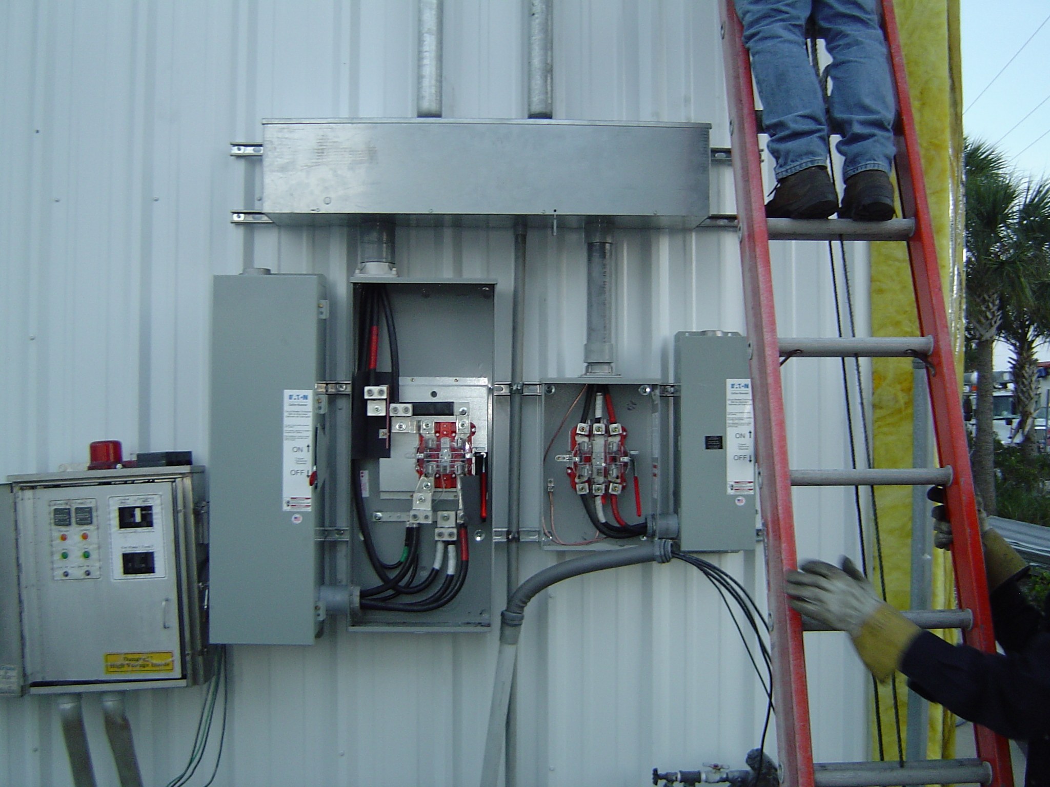 Electrical installation work in progress