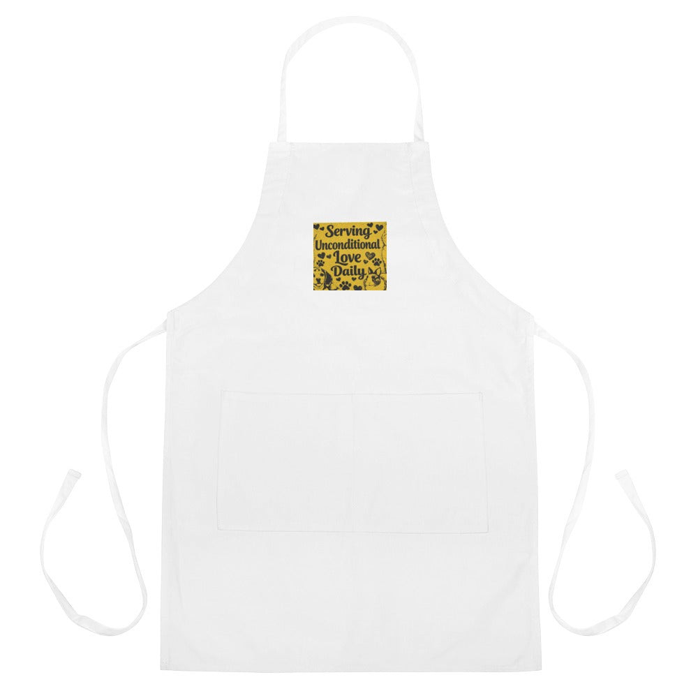 Embroidered Apron, Serving Unconditional Love