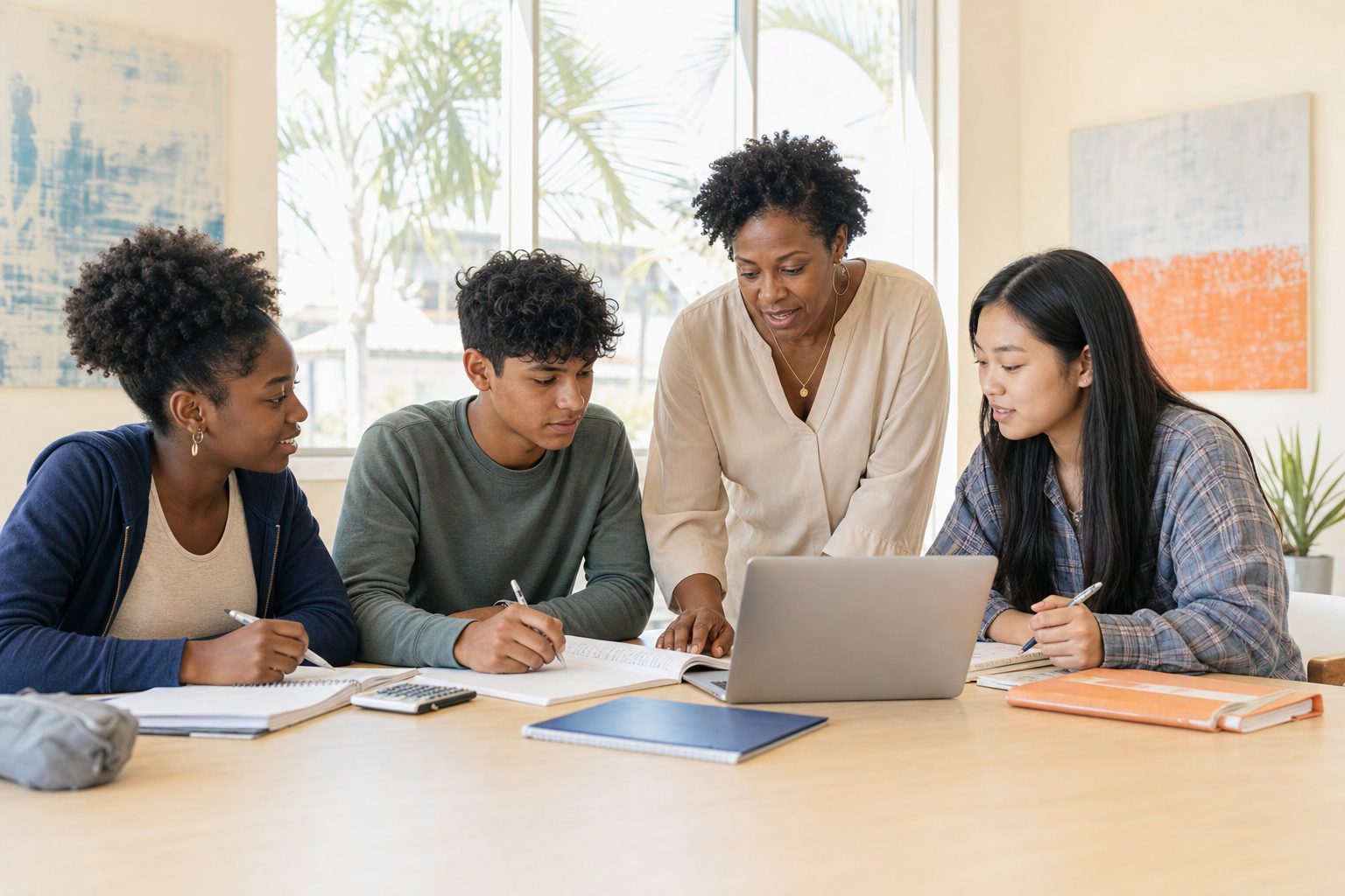 Students receiving tutoring support