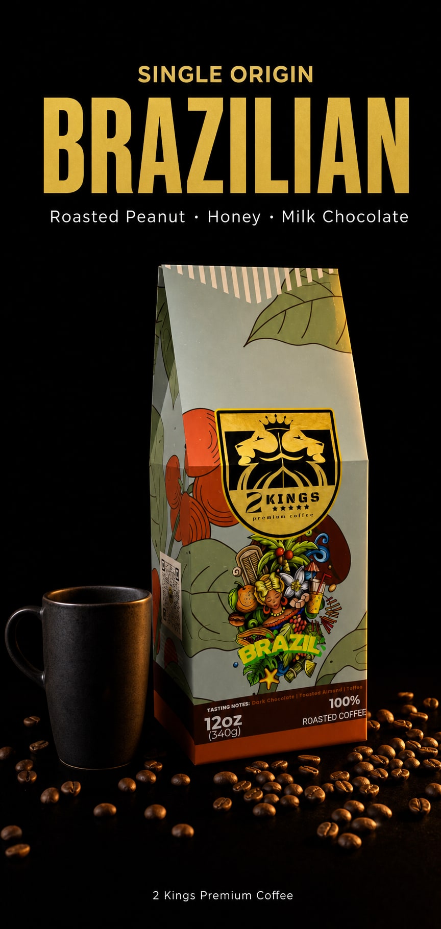 2 Kings Brazilian single origin coffee package