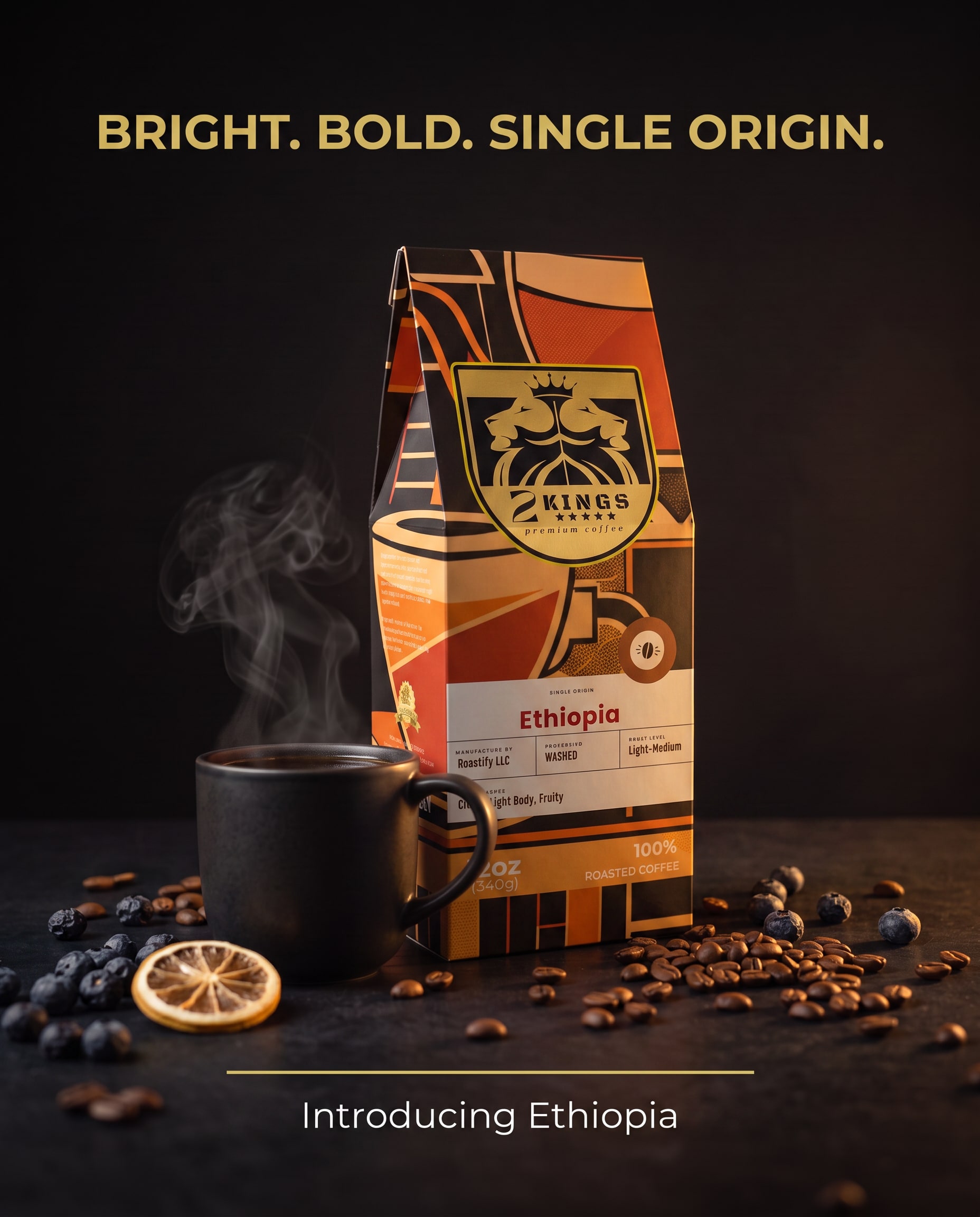 2 Kings Ethiopia single-origin coffee in its retail package