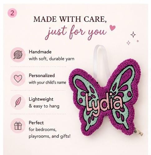 Personalized Butterfly Door Hanger, view 4