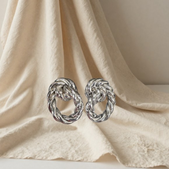 Braided sterling silver earrings