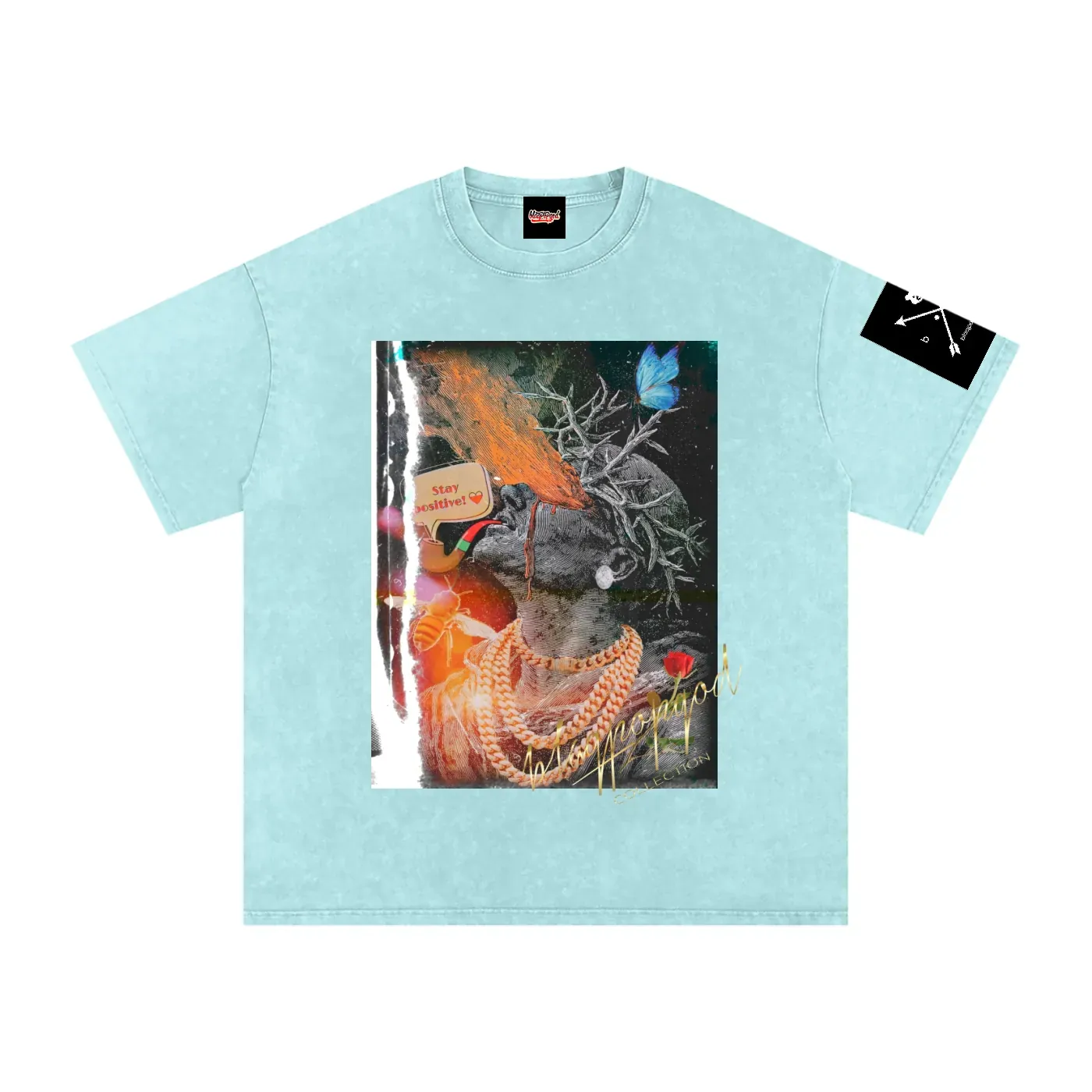 See The Light/Snow Washed Oversized Cotton T-Shirt