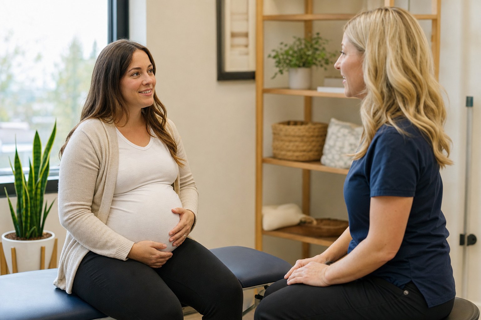 Prenatal chiropractic consultation at Musacchio Chiropractic