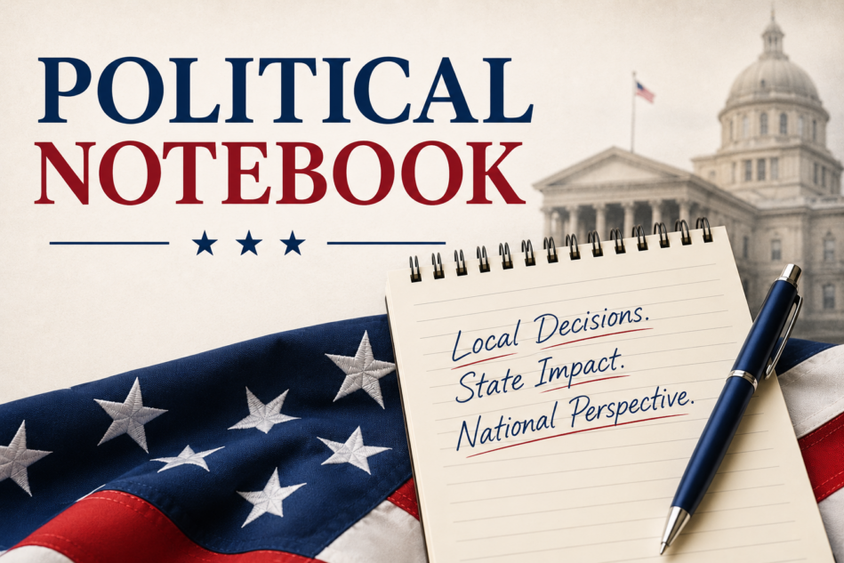 Political Notebook graphic published with Local Headline News coverage of David Solet's drugged-driving proposal