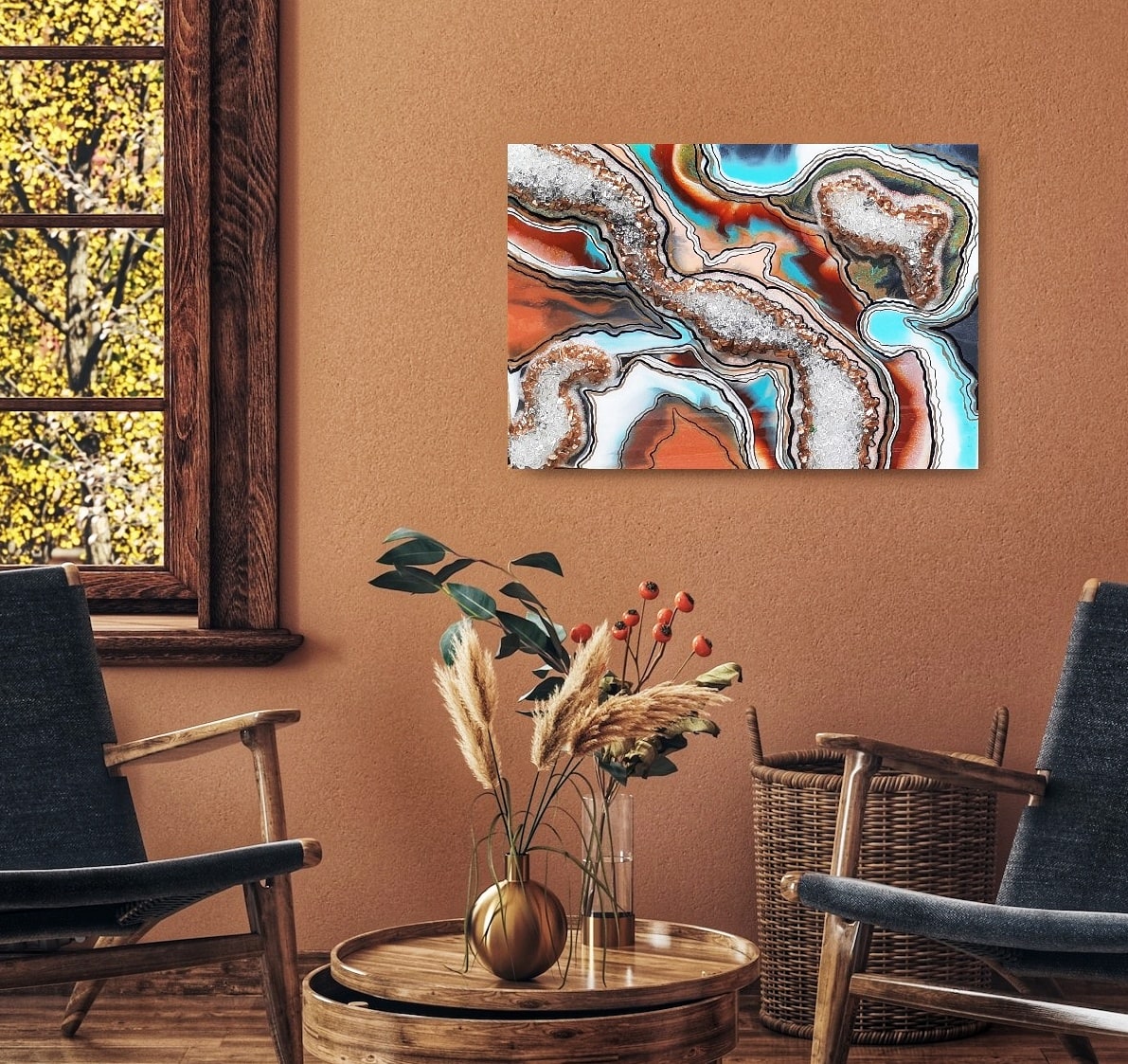 Divine Flow handmade geode art, view 3