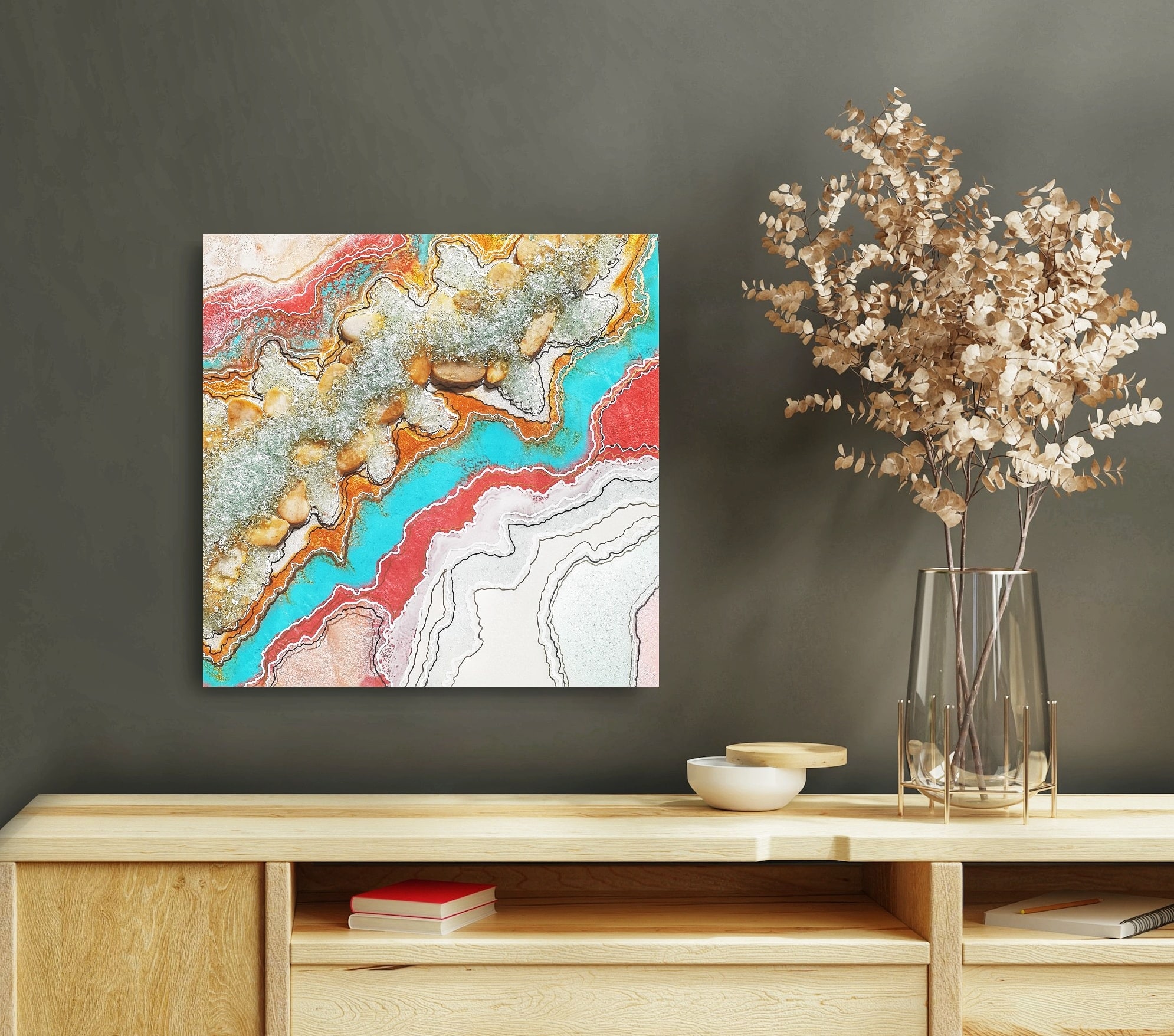 Spirit in Stone Layers handmade geode art, view 2
