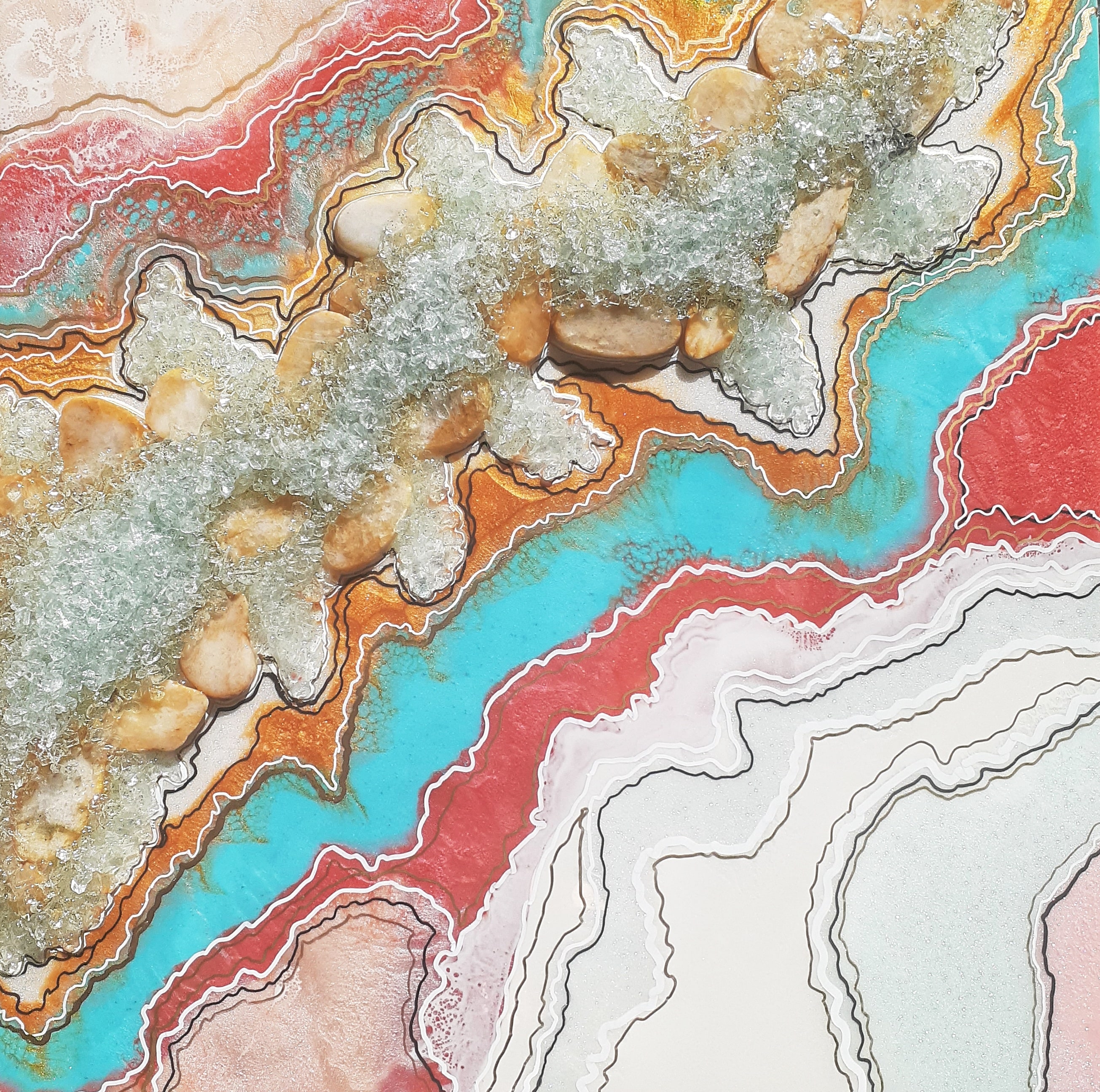 Spirit in Stone Layers handmade geode art, view 3