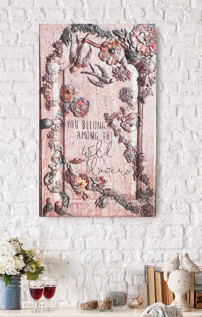 Belong Among Wildflowers original mixed-media artwork