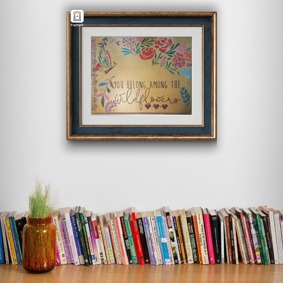 Beloved Among Wildflowers original mixed-media artwork, view 3
