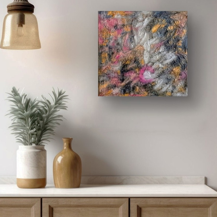 Grace in Chaos original mixed-media artwork, view 2