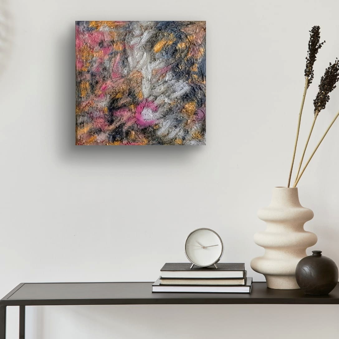 Grace in Chaos original mixed-media artwork, view 3
