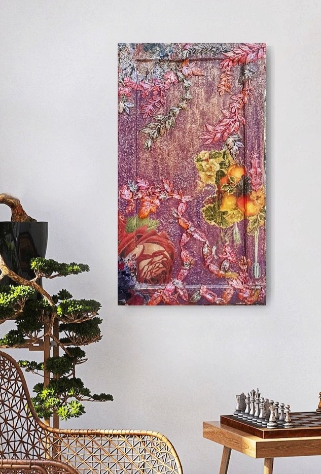 Harvest Grace original mixed-media artwork, view 2