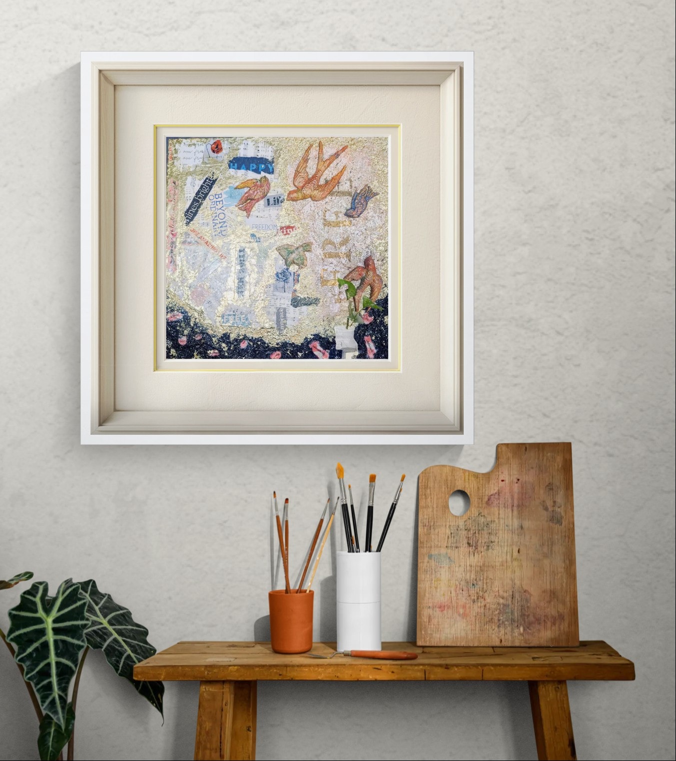 Set Free Flight original mixed-media artwork, view 3