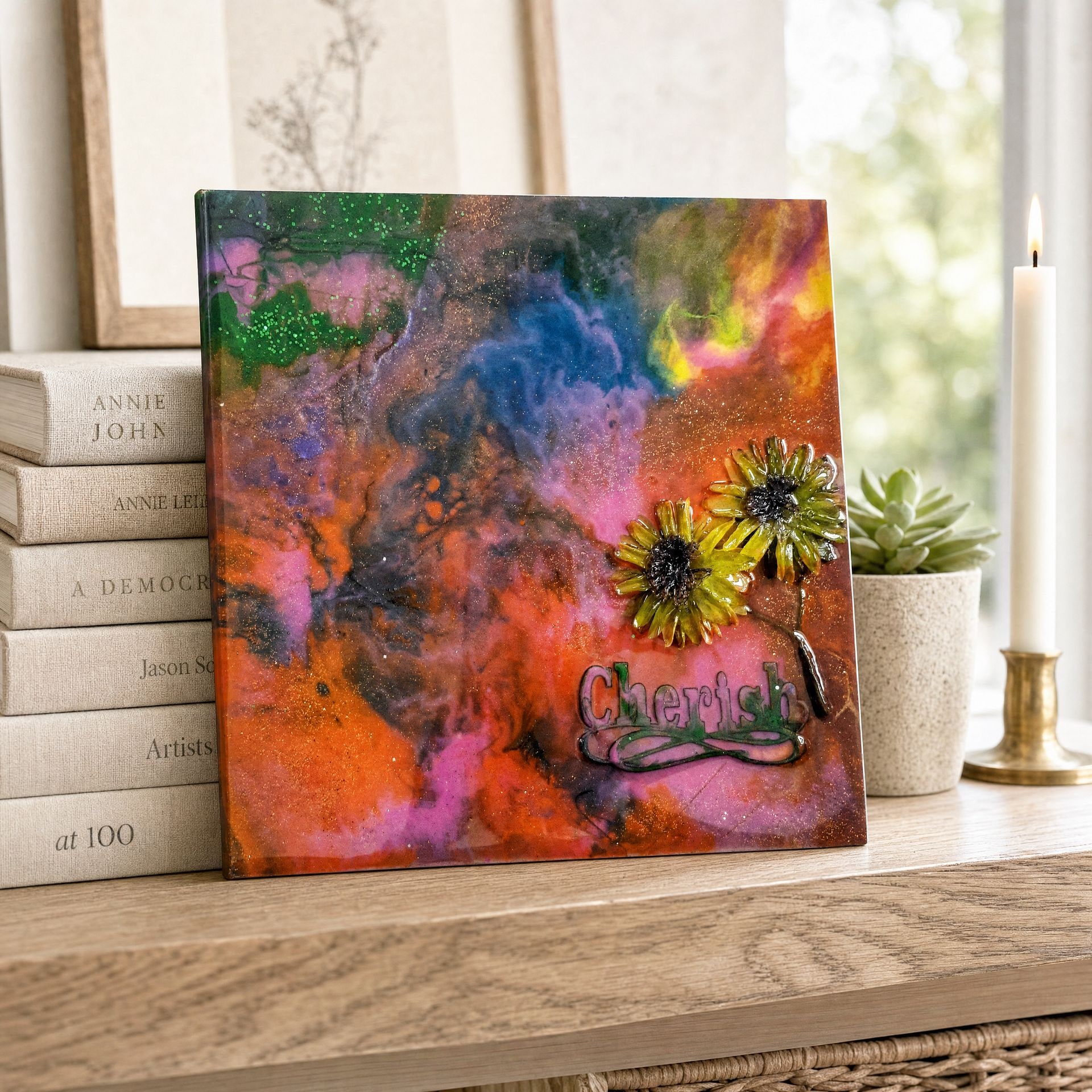 Cherished handmade resin artwork, view 2
