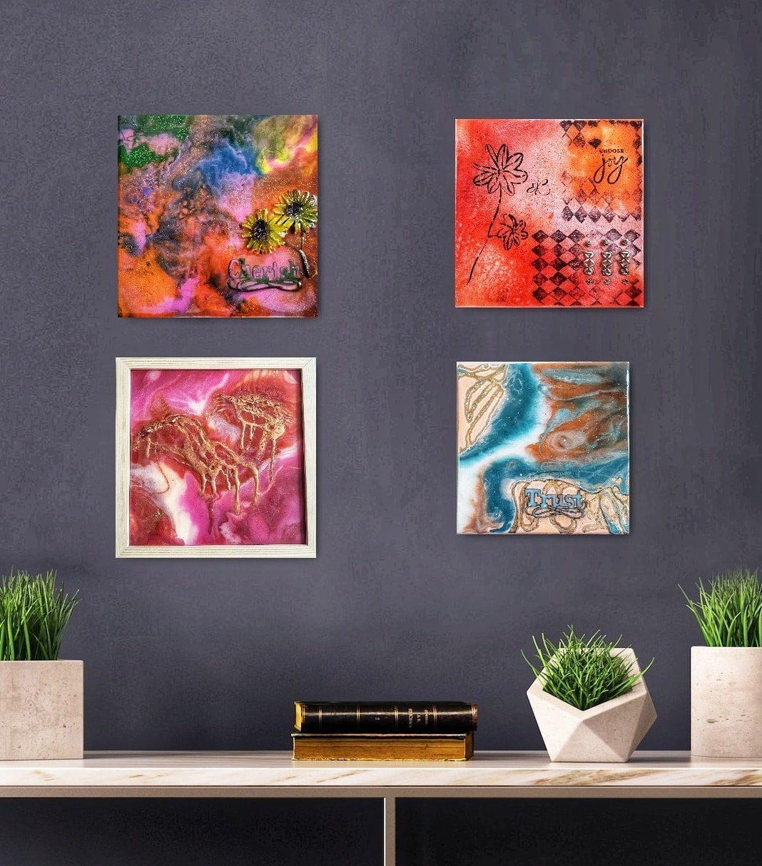 Cherished handmade resin artwork, view 4