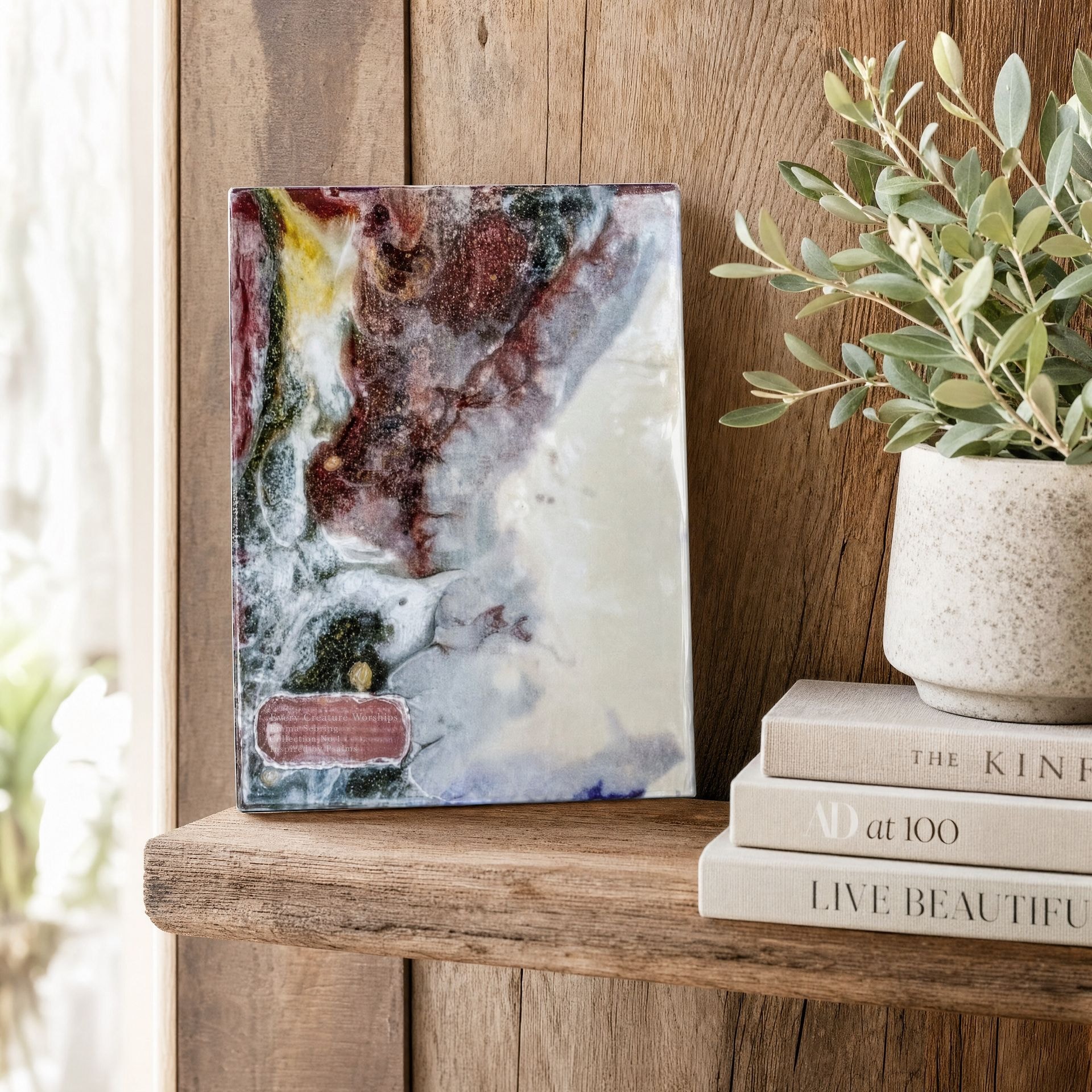 Every Creature Worships handmade resin artwork, view 2