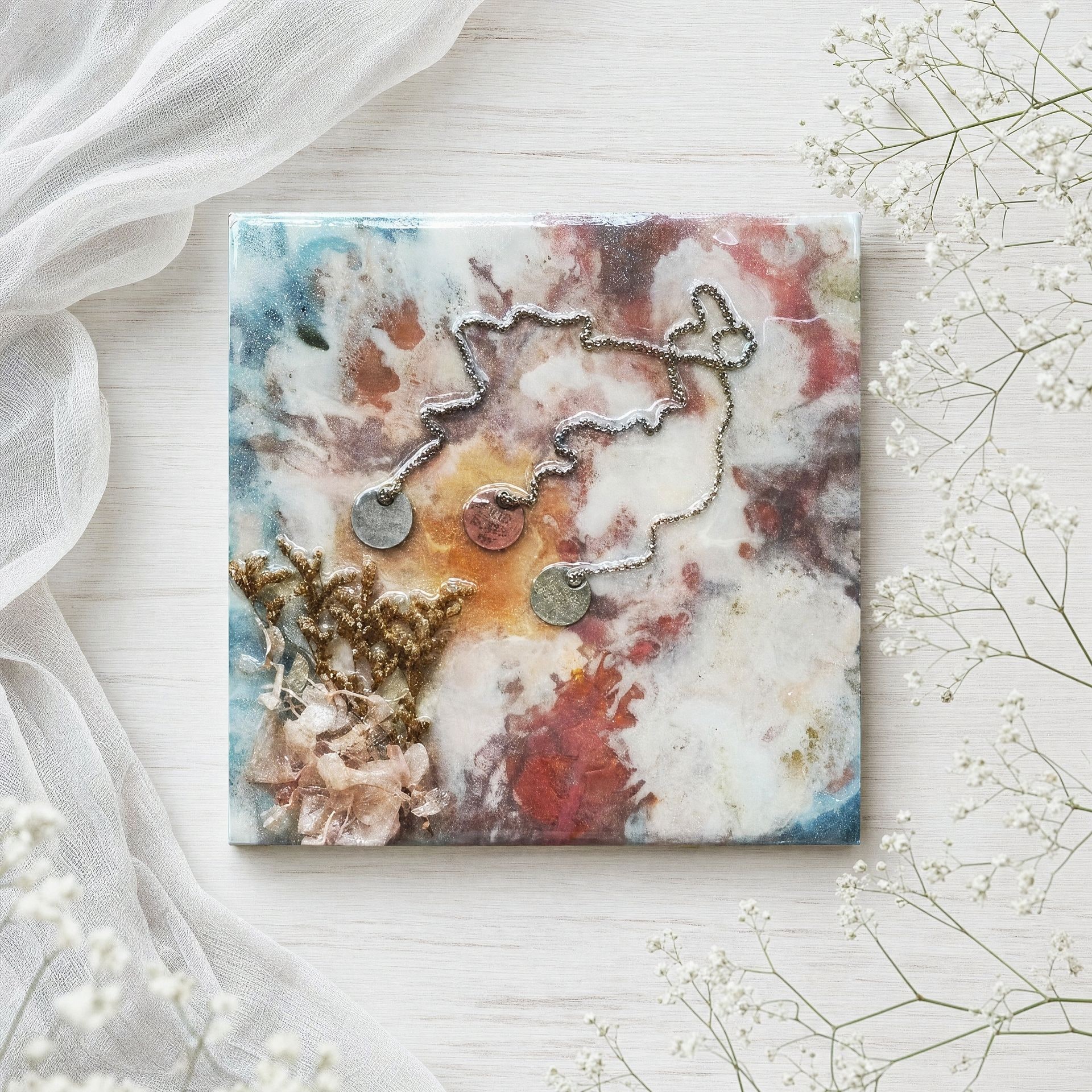 Jewels of Grace handmade resin artwork, view 2