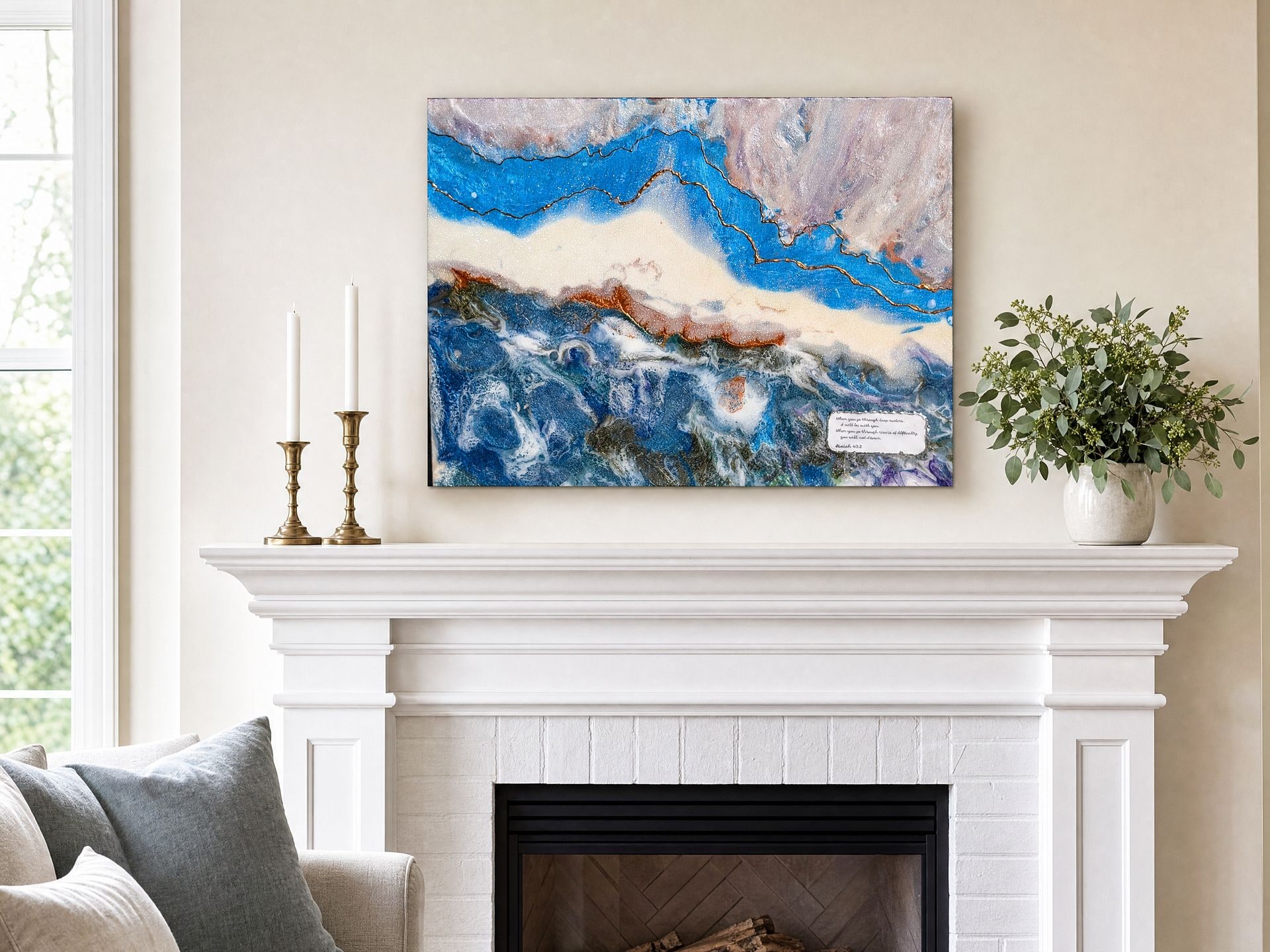 Through Deep Waters handmade resin artwork