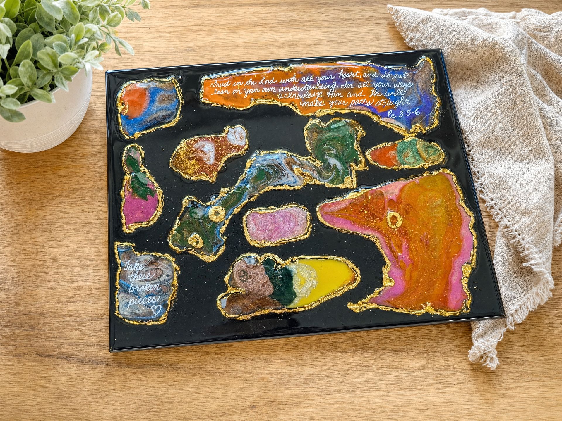 Trust in the Lord handmade resin artwork