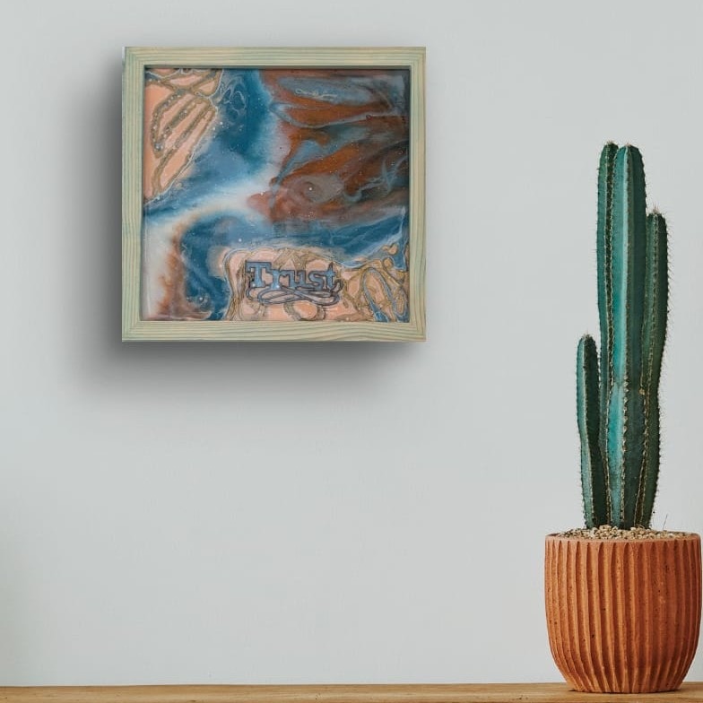 Trust Through Every Season handmade resin artwork, view 2