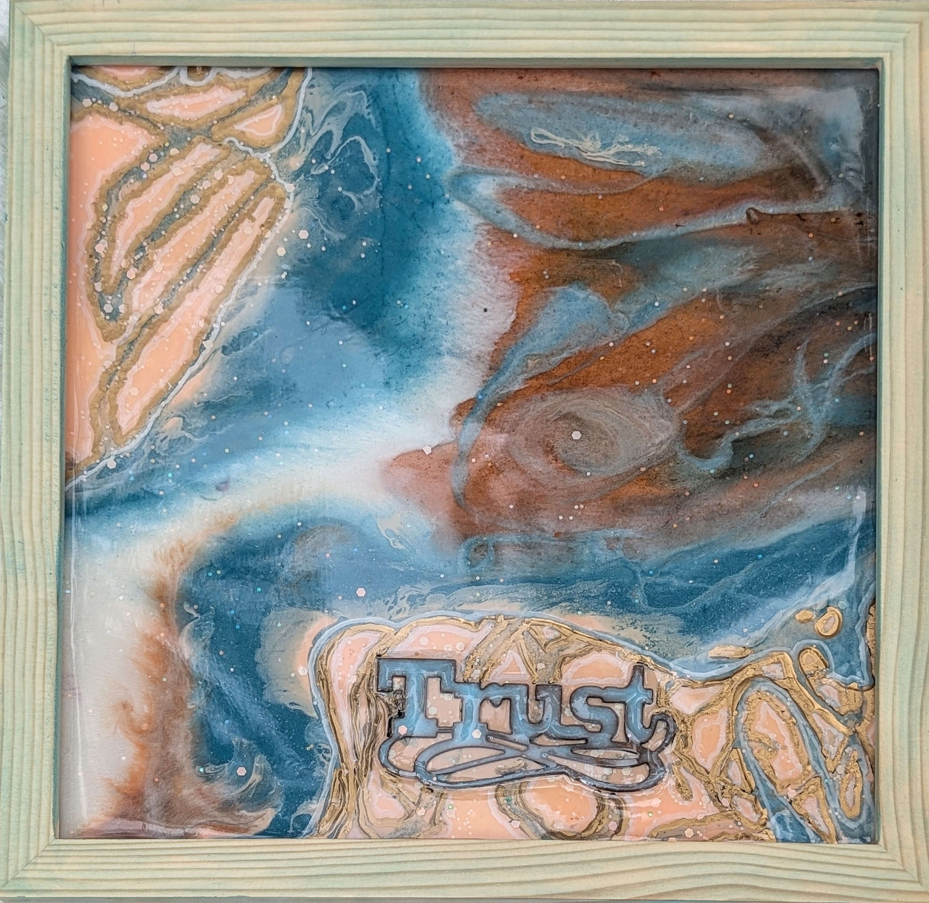 Trust Through Every Season handmade resin artwork, view 4