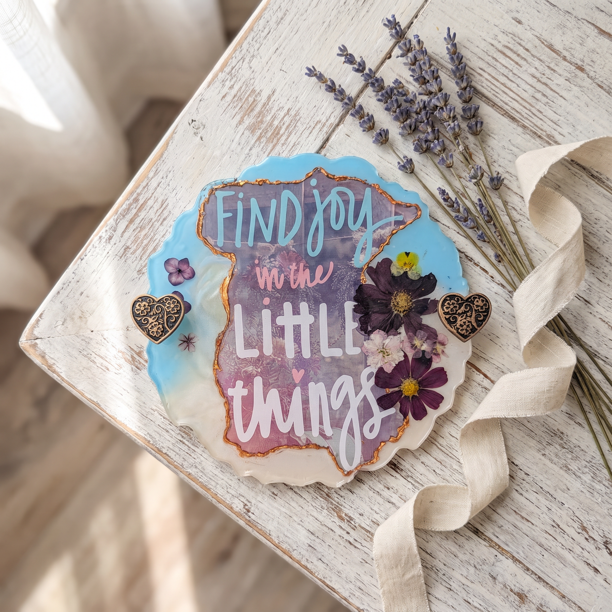 Find Joy handmade resin tray