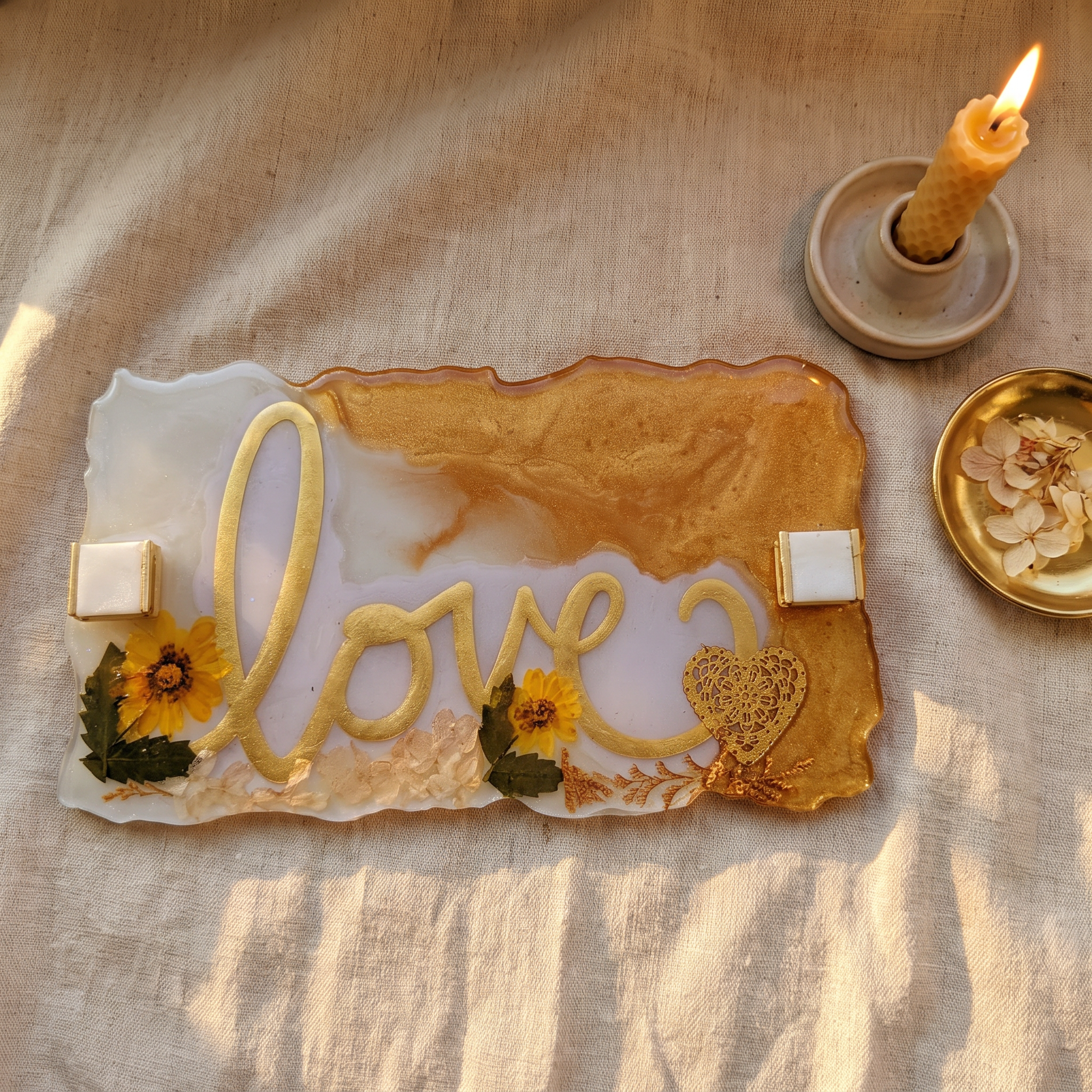 Golden Faith handmade resin tray