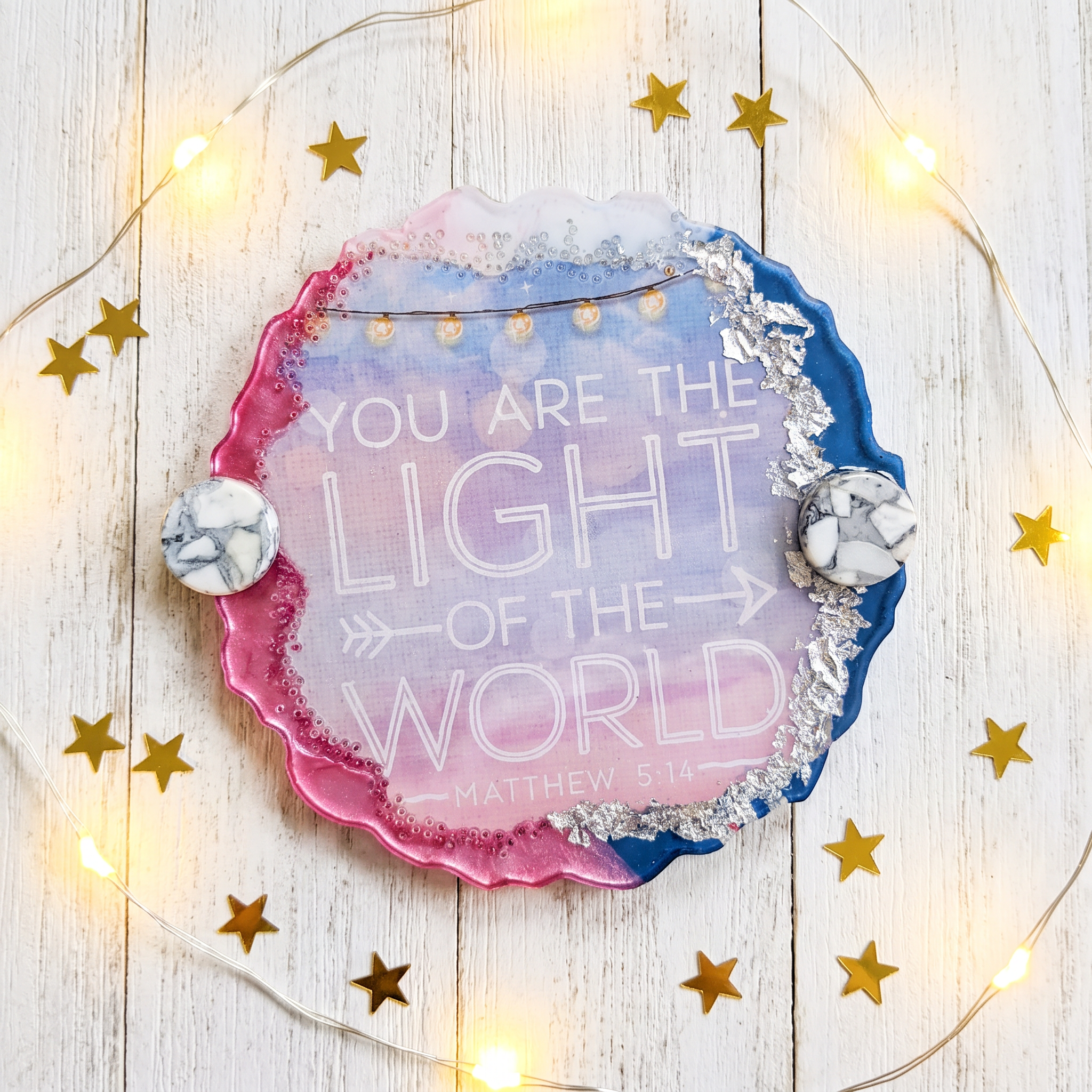 Light of the World handmade resin tray