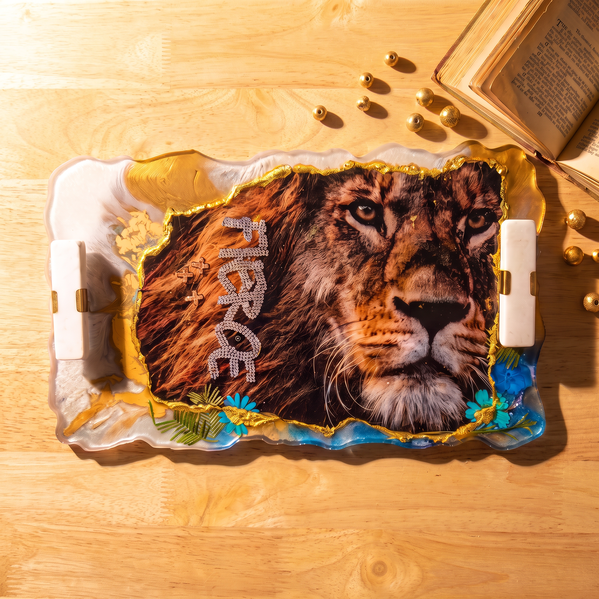 Lion of Judah handmade resin tray