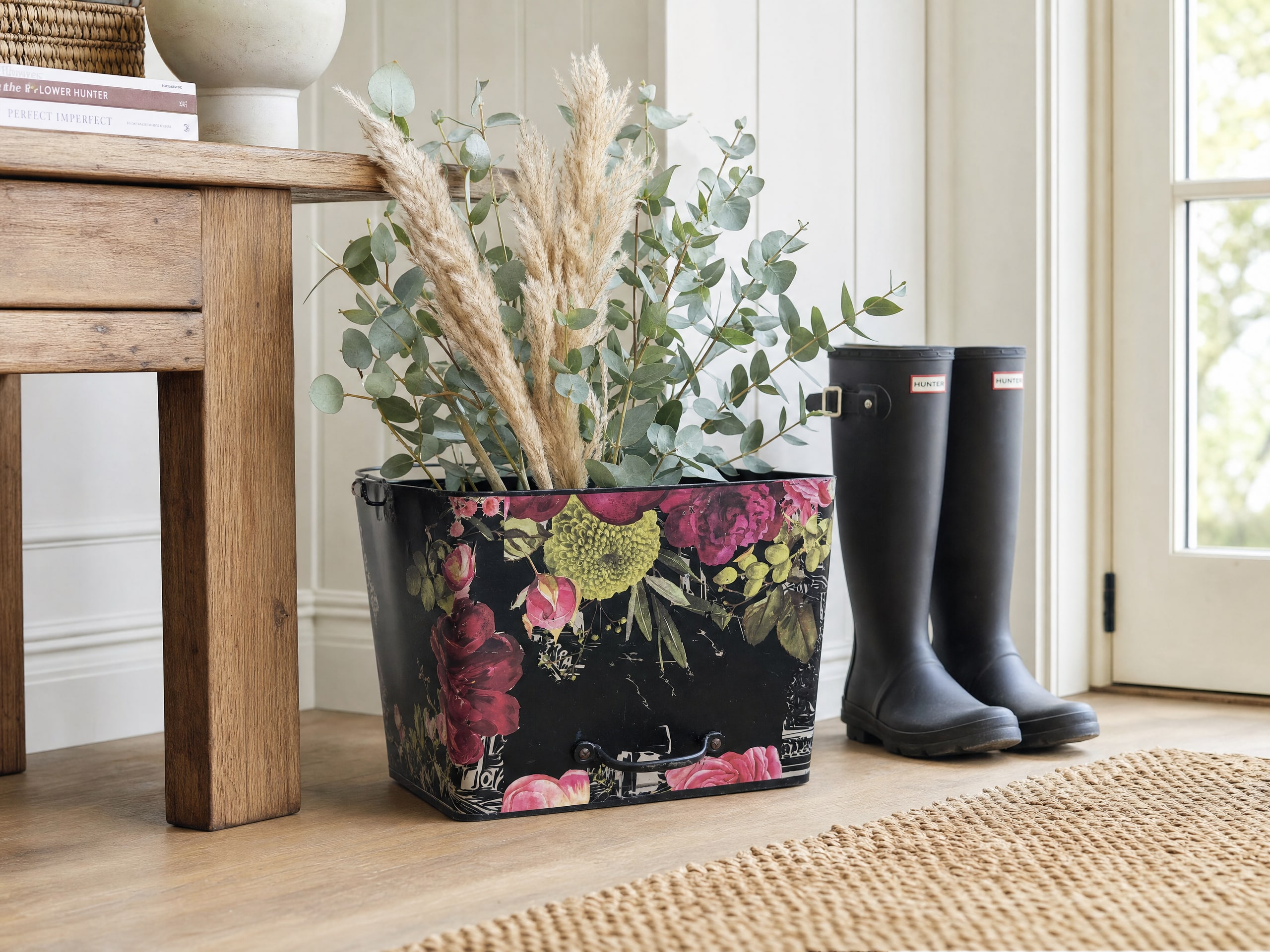 Vintage Coal Bucket handpainted furniture