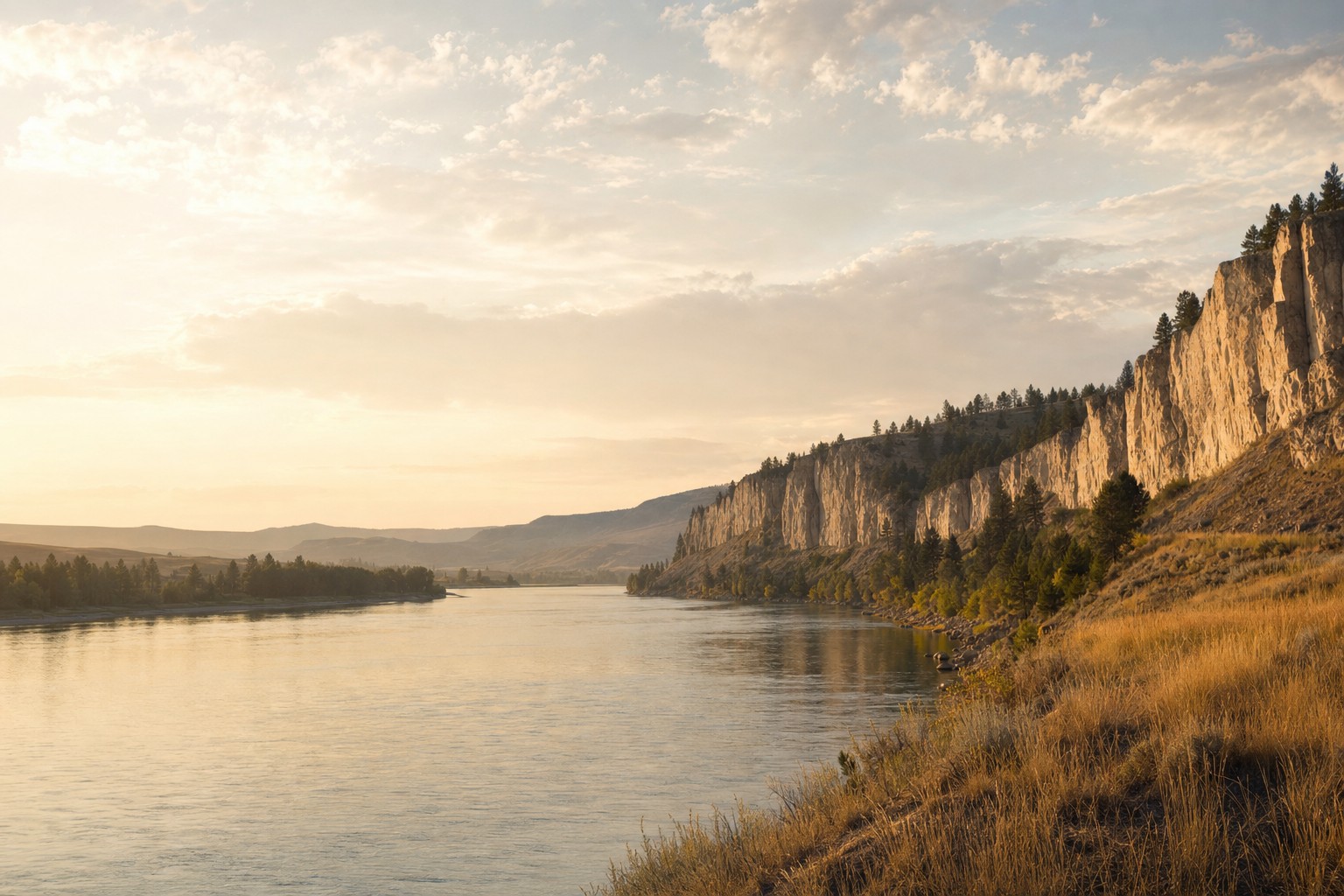 Missouri River landscape near Great Falls, Montana