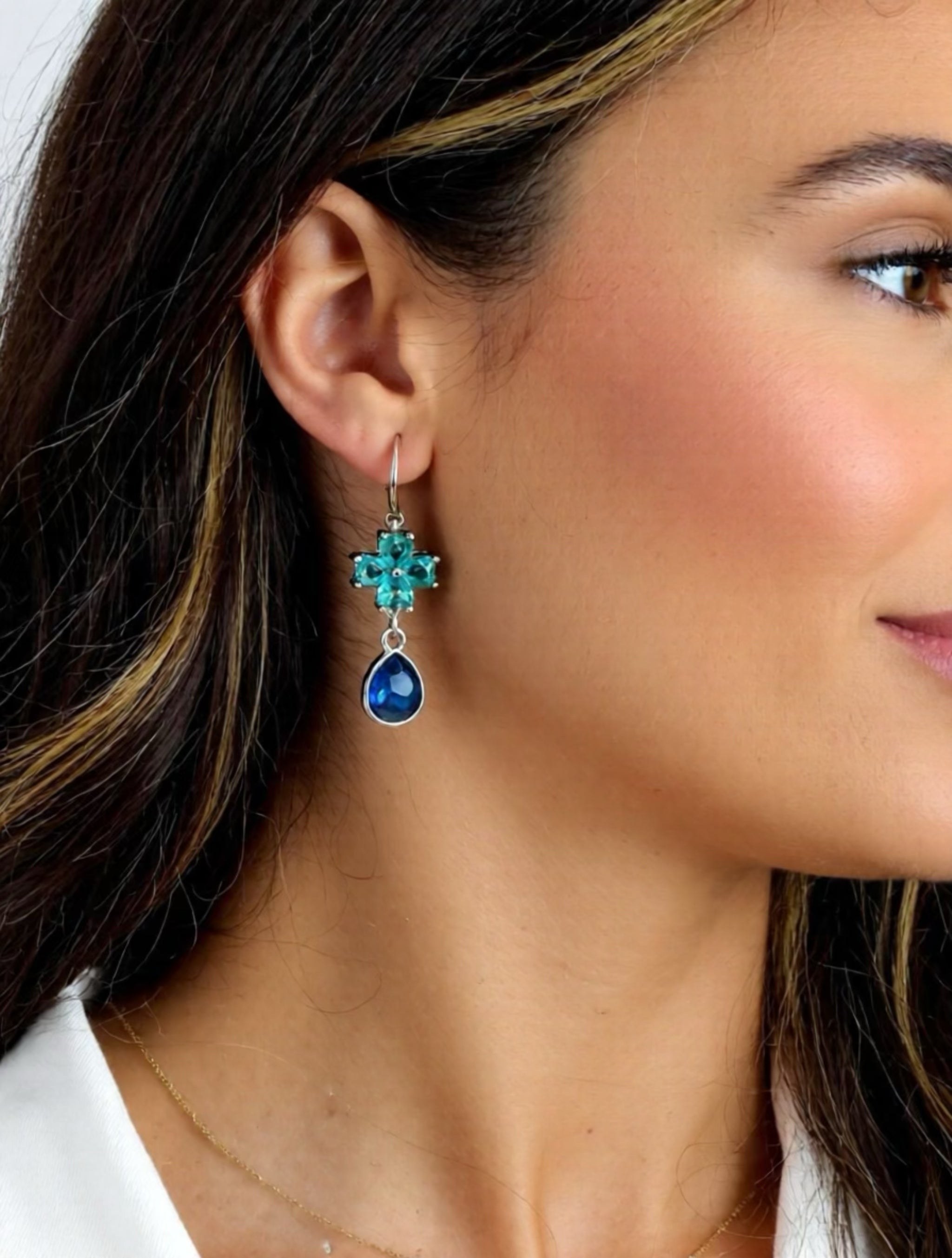 Gold plated sterling silver crystal earrings from A Gift From Ethan
