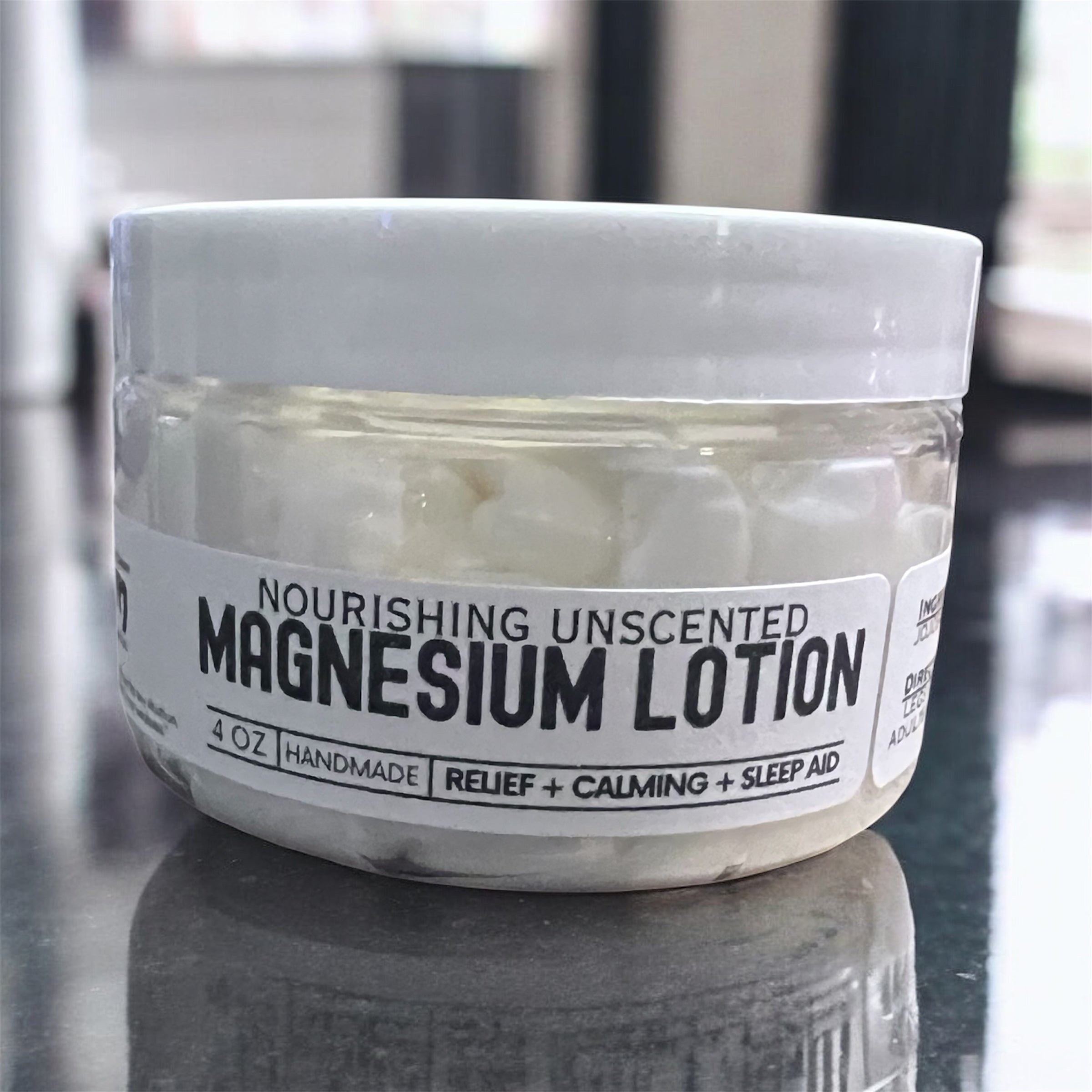 Jar of unscented magnesium lotion from A Gift From Ethan