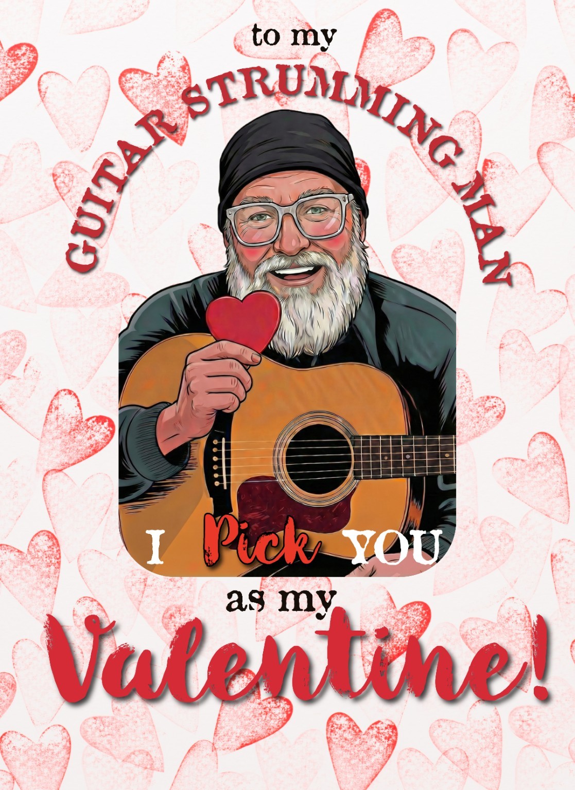 Personalized Valentine print with a musician