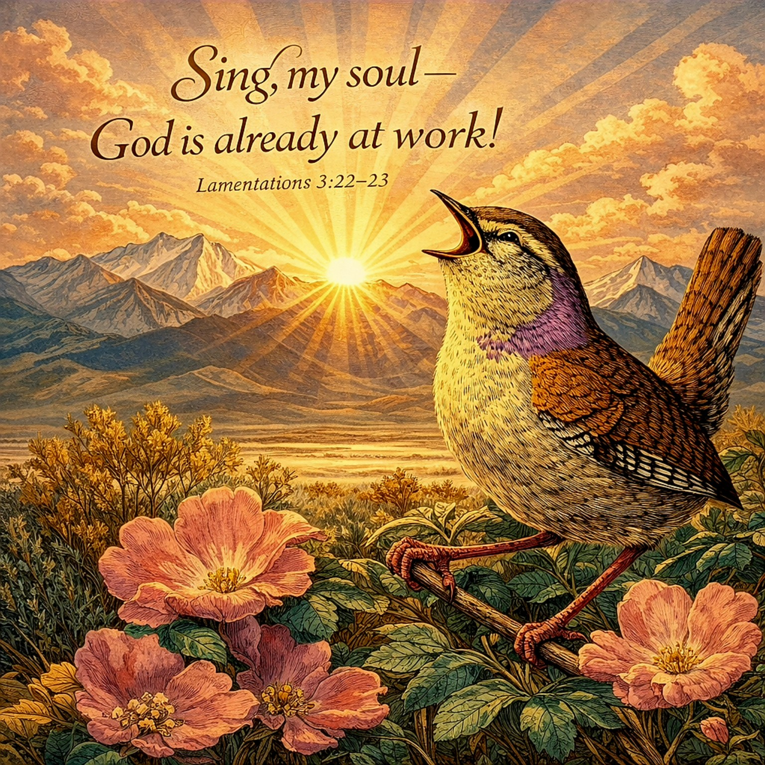 Hummingbird faith print