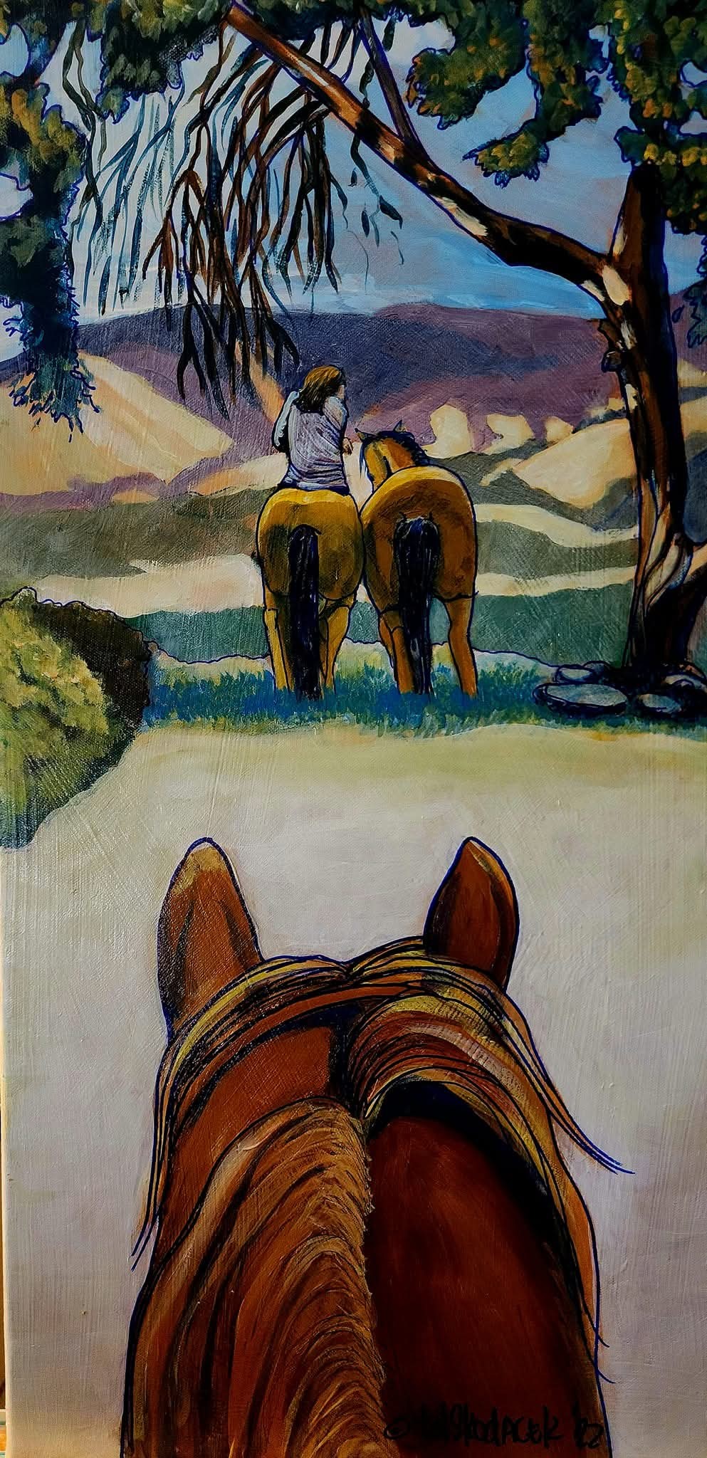 Personalized print of a mountain horse scene