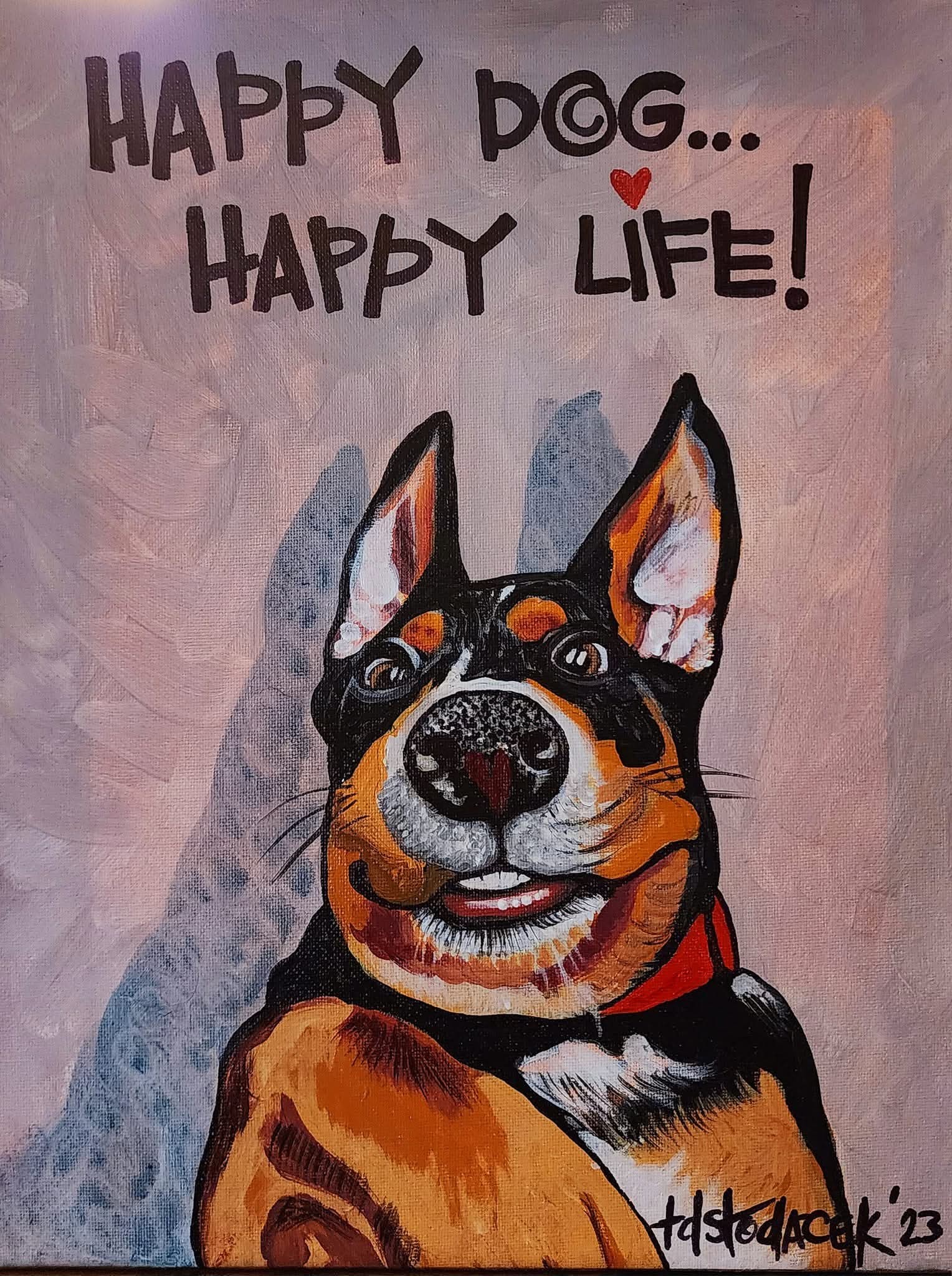 Custom dog birthday artwork