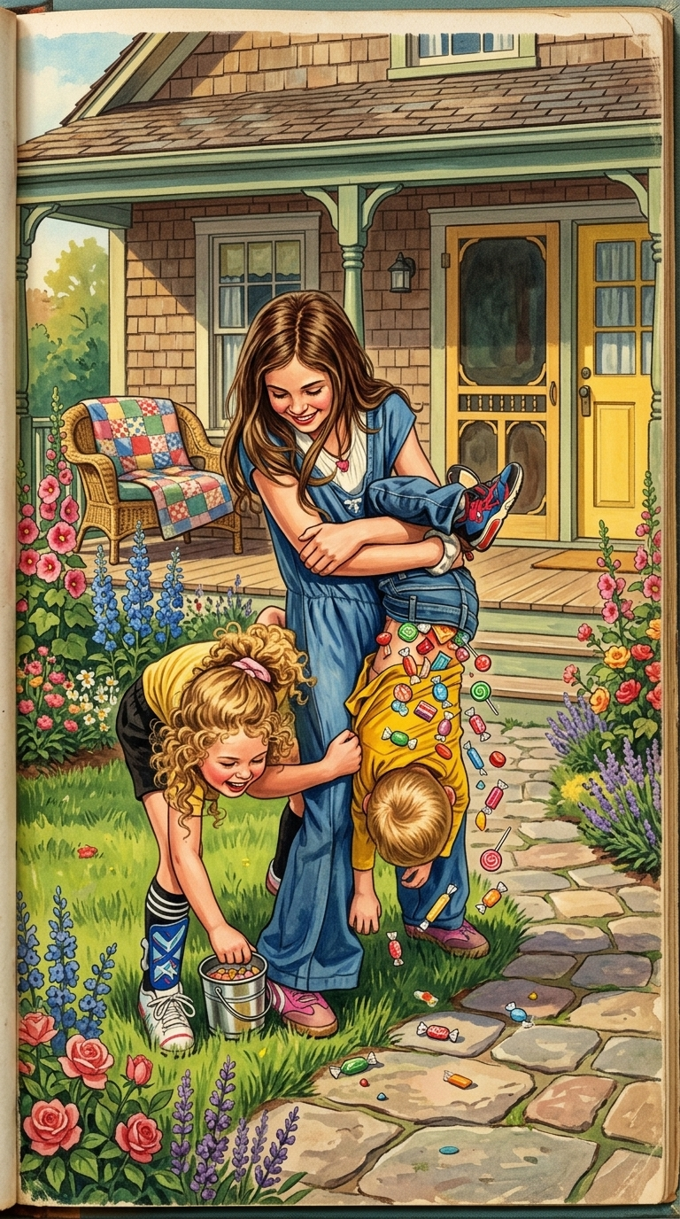 Custom family and dog illustration
