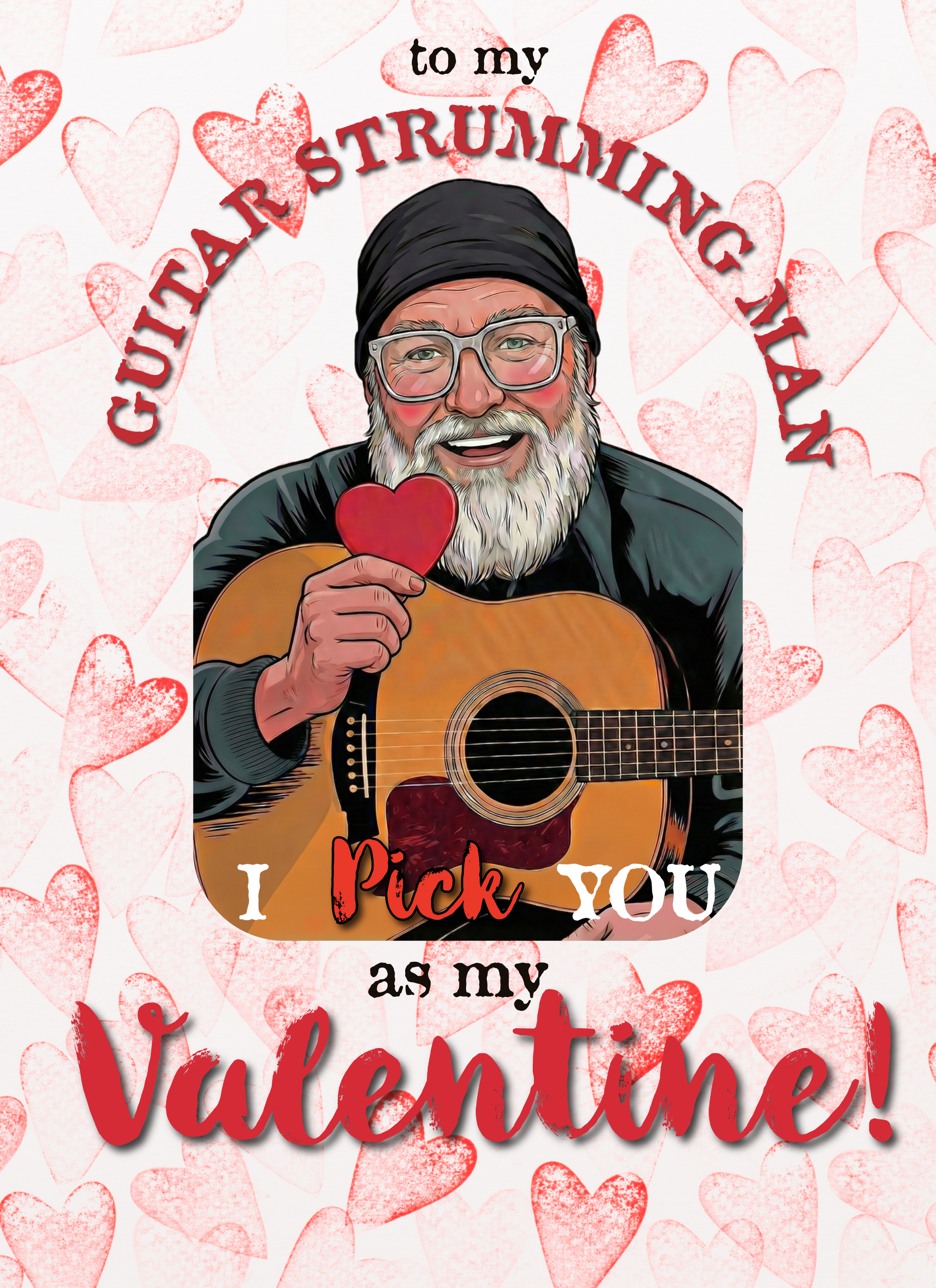 Valentine print with a musician