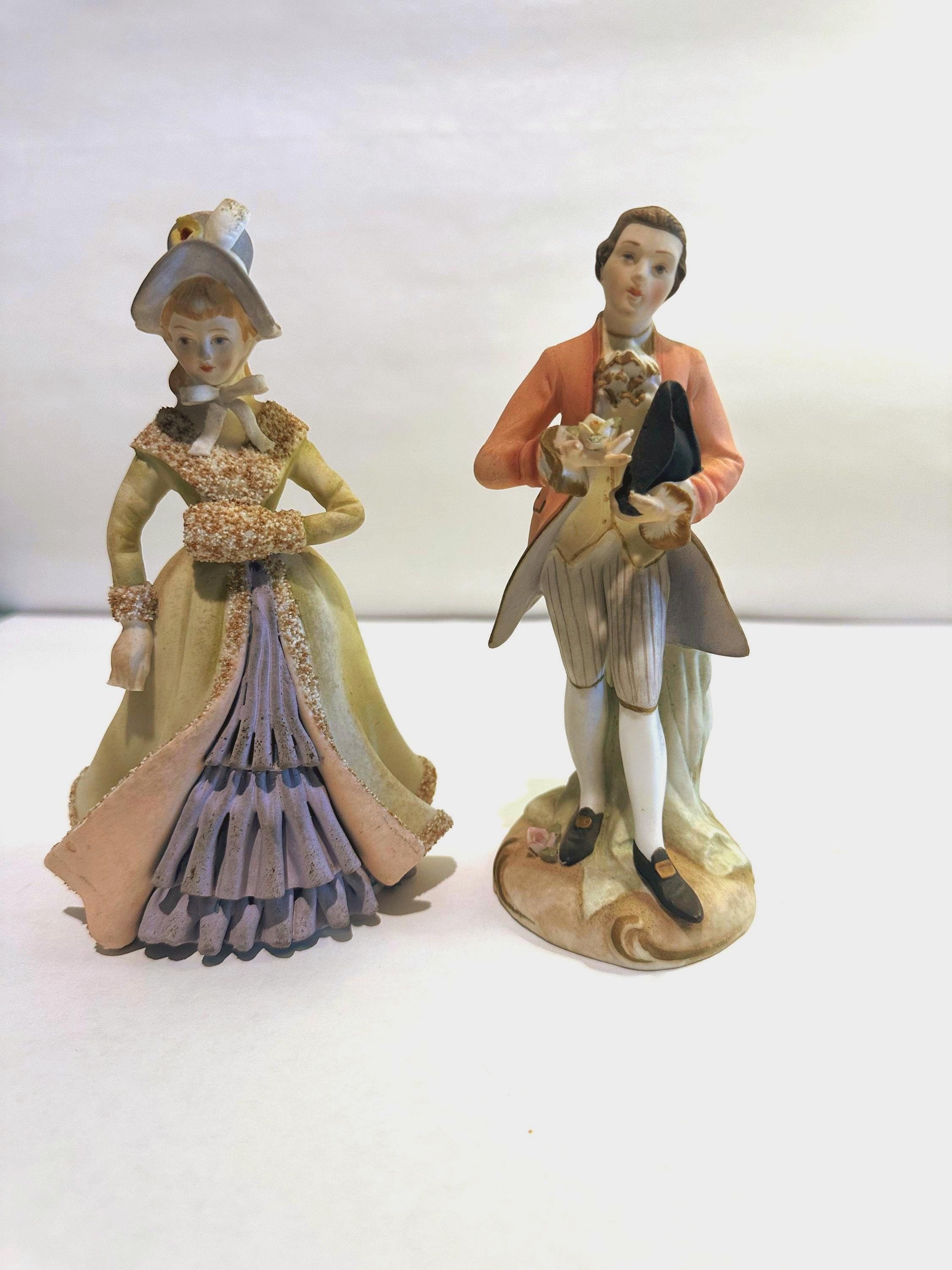 Lefton China Figurines – Victorian Couple KW457 – Hand Painted Porcelain, Made in Japan, view 2