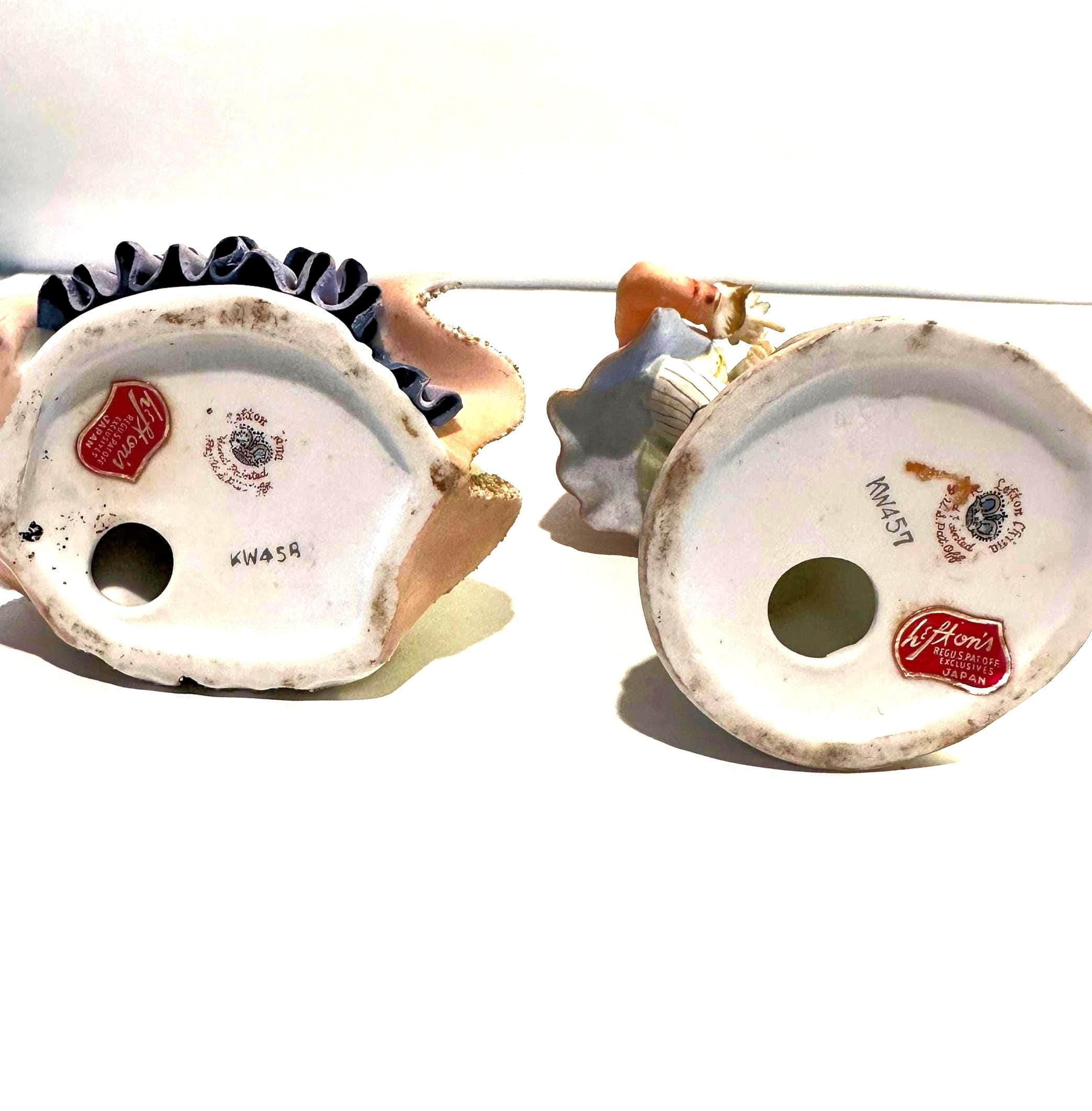 Lefton China Figurines – Victorian Couple KW457 – Hand Painted Porcelain, Made in Japan, view 3